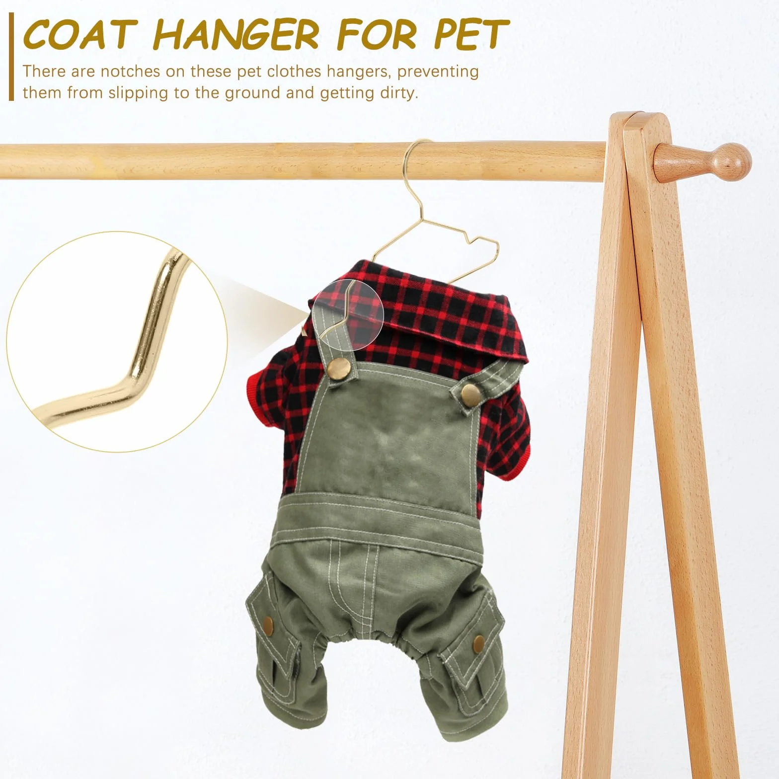 FOMIYES 10 Piezas Perchas para Mascotas Colgador de Ropa Perchero Metal Mini para Perros Pequeños Gato