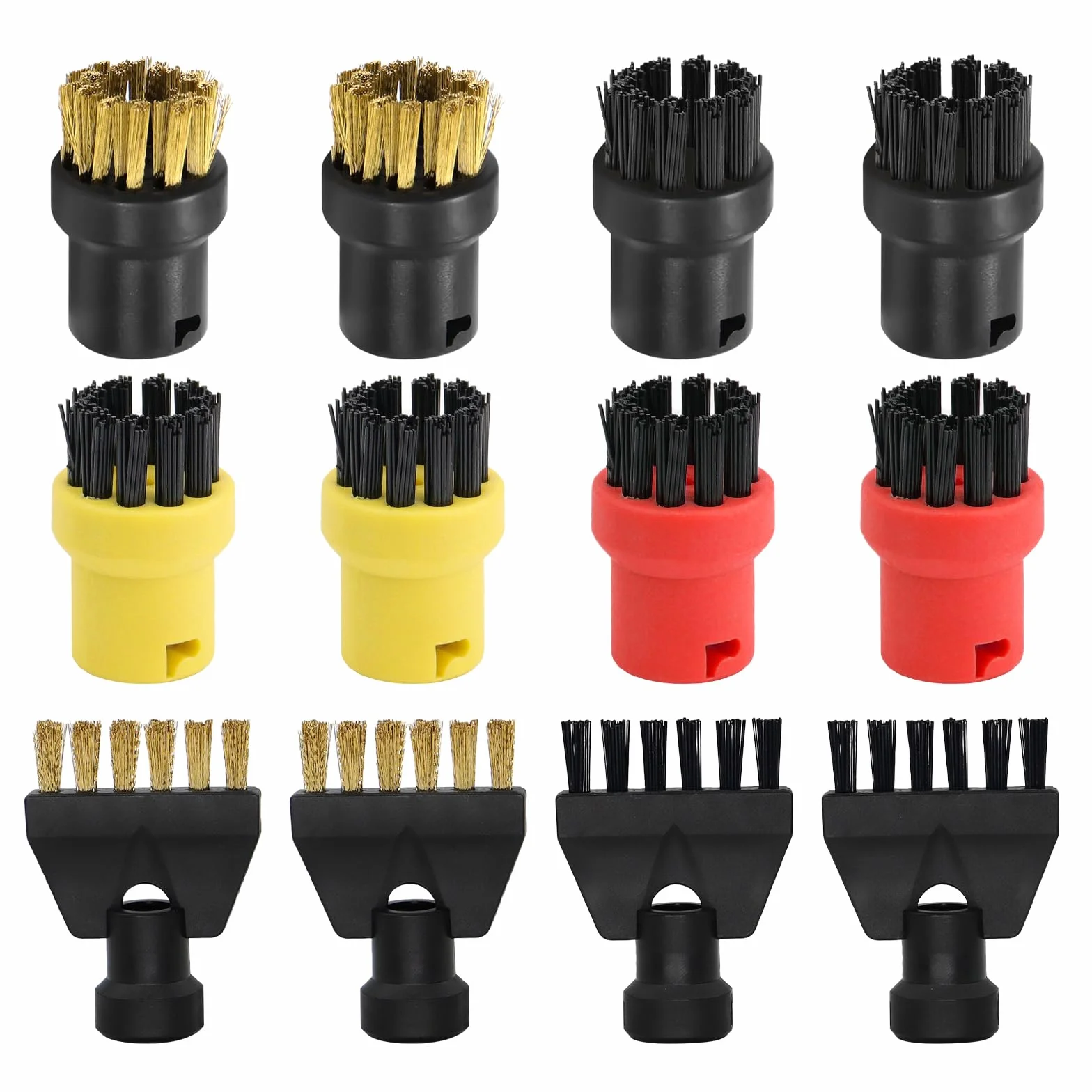 12 piezas accesorios limpiador a vapor para Kärcher SC1 SC2 SC3 SC4 SC5, repuestos limpiador a vapor, cepillo redondo, cepillo para grietas, cepillo plano, accesorios