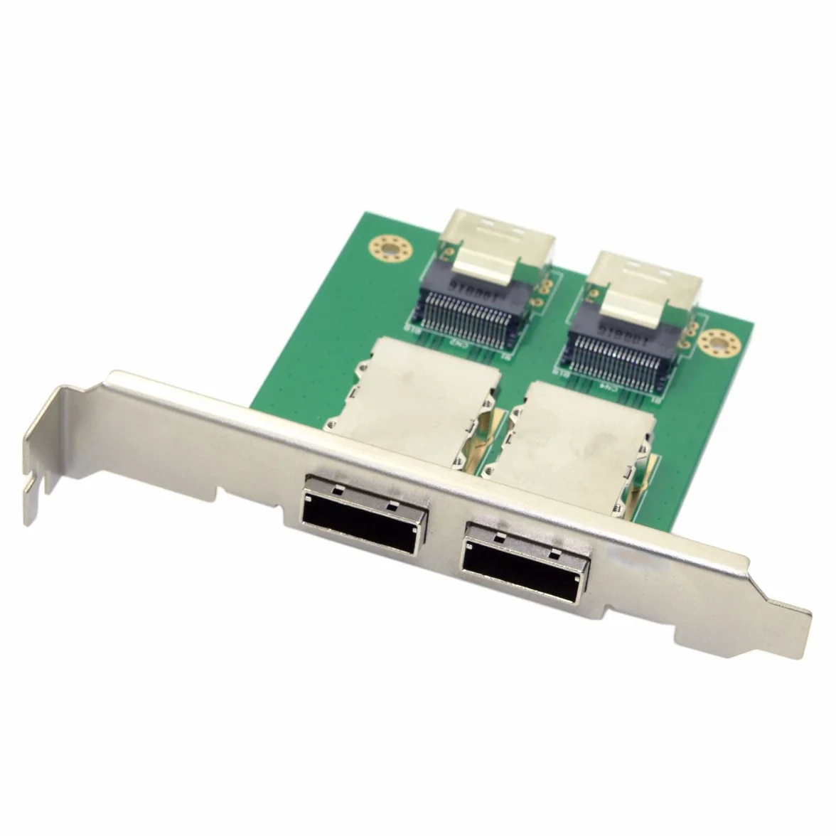 cablecc Dual Ports Mini SAS SFF-8088 a SAS 36Pin SFF-8087 Adaptador hembra PCBA con soporte PCI