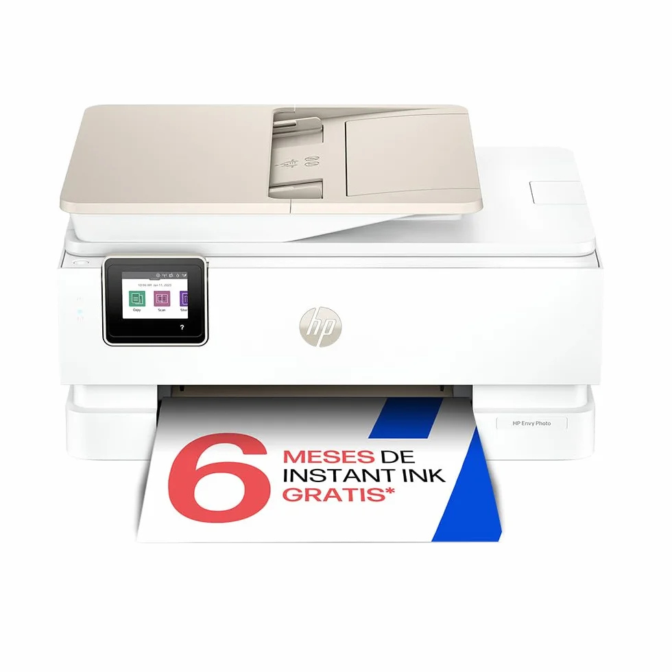 HP Envy Photo 7930, Impresora multifunción de inyección de Tinta A4 a Color, Wi-Fi Doble Banda, impresión automática a Doble Cara, ADF de 35 Hojas, Bandeja para Fotos, 6 Meses de Instant Ink