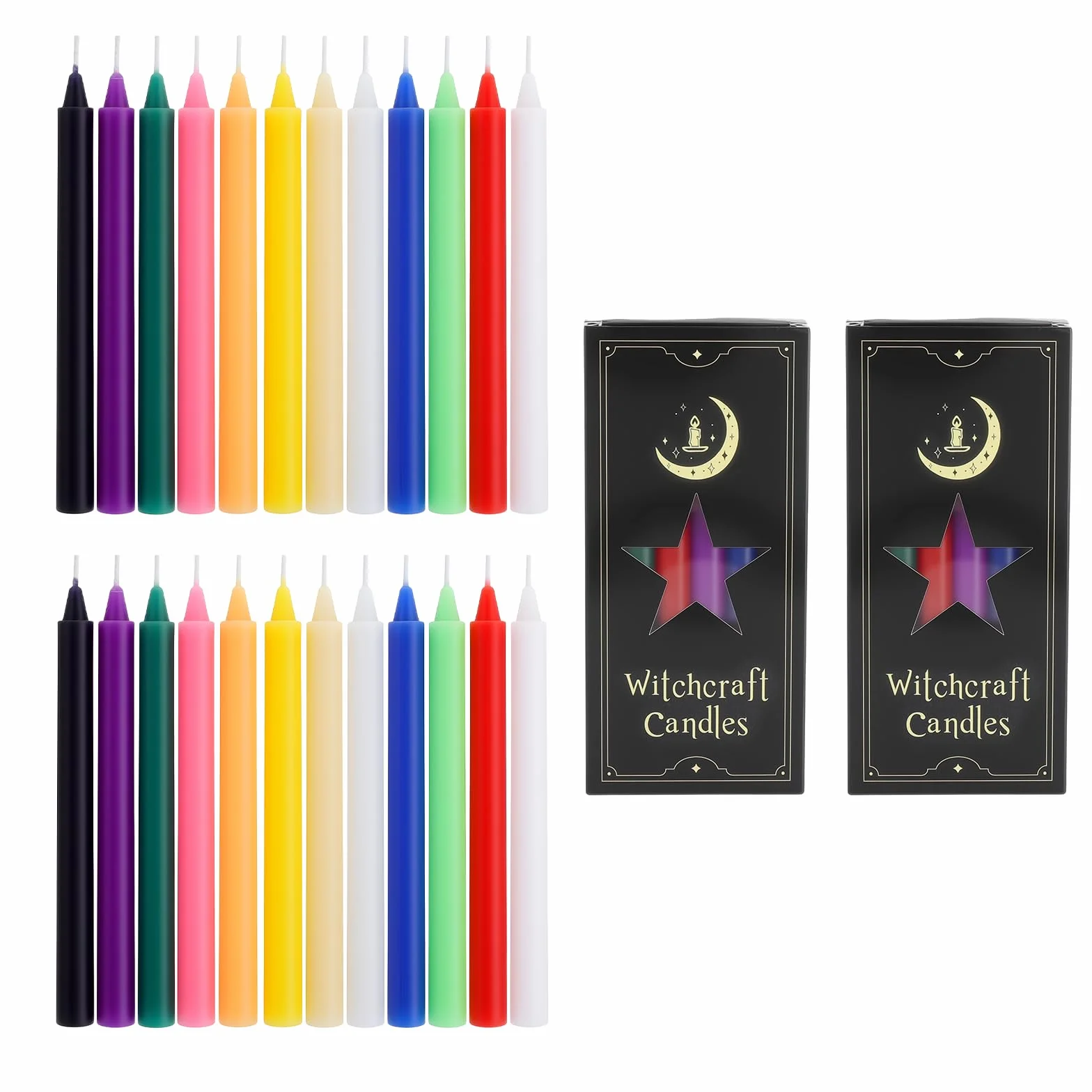 24 Velas Coloridas Sin Humo Sin Goteo – 90 Min Combustión Ecológicas para Decoración