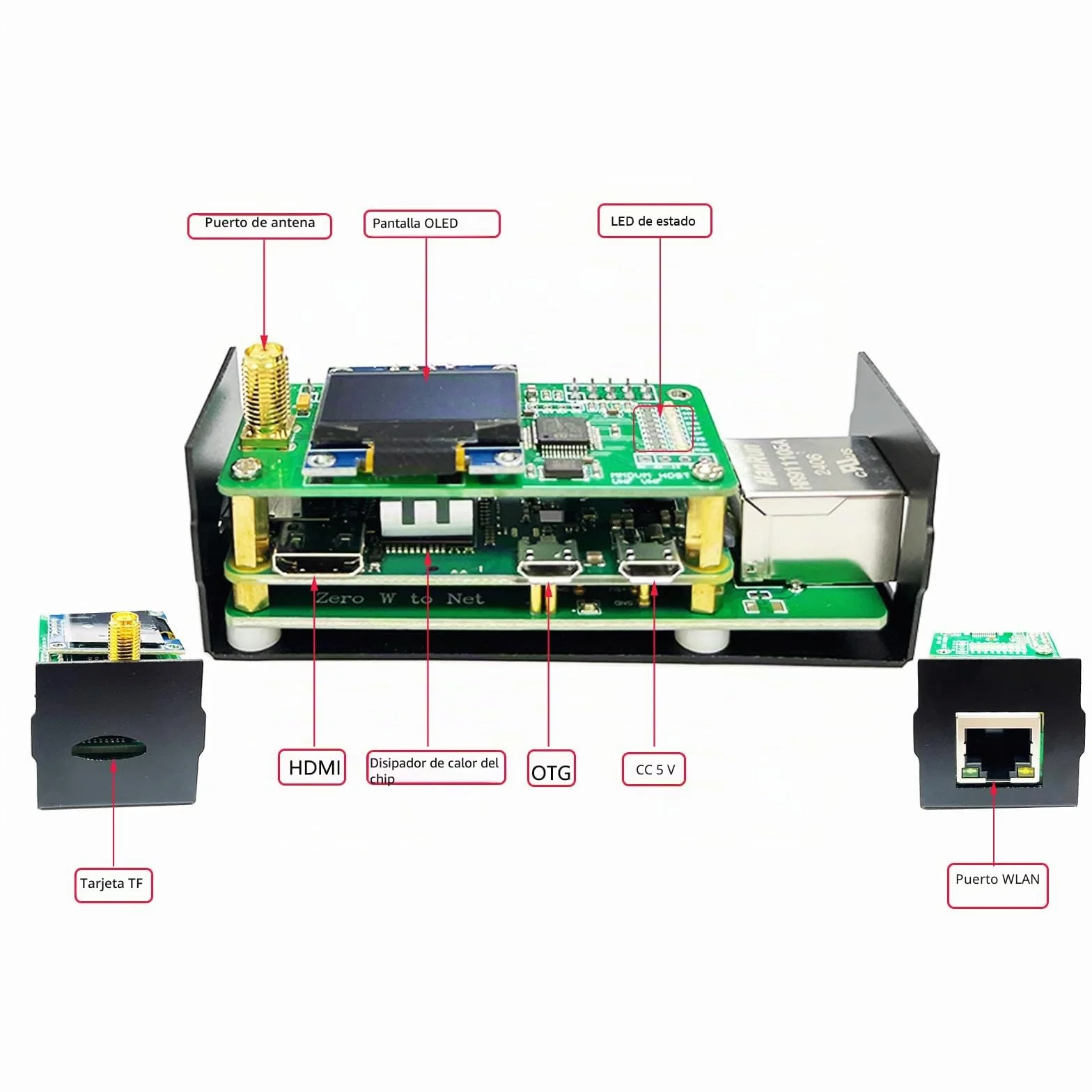 MM100 DMR Hotspot con puerto WiFi Ethernet Voice Modem Raspbery pi zerow Dstar Ysf C4fm Two Colors OLED Screen