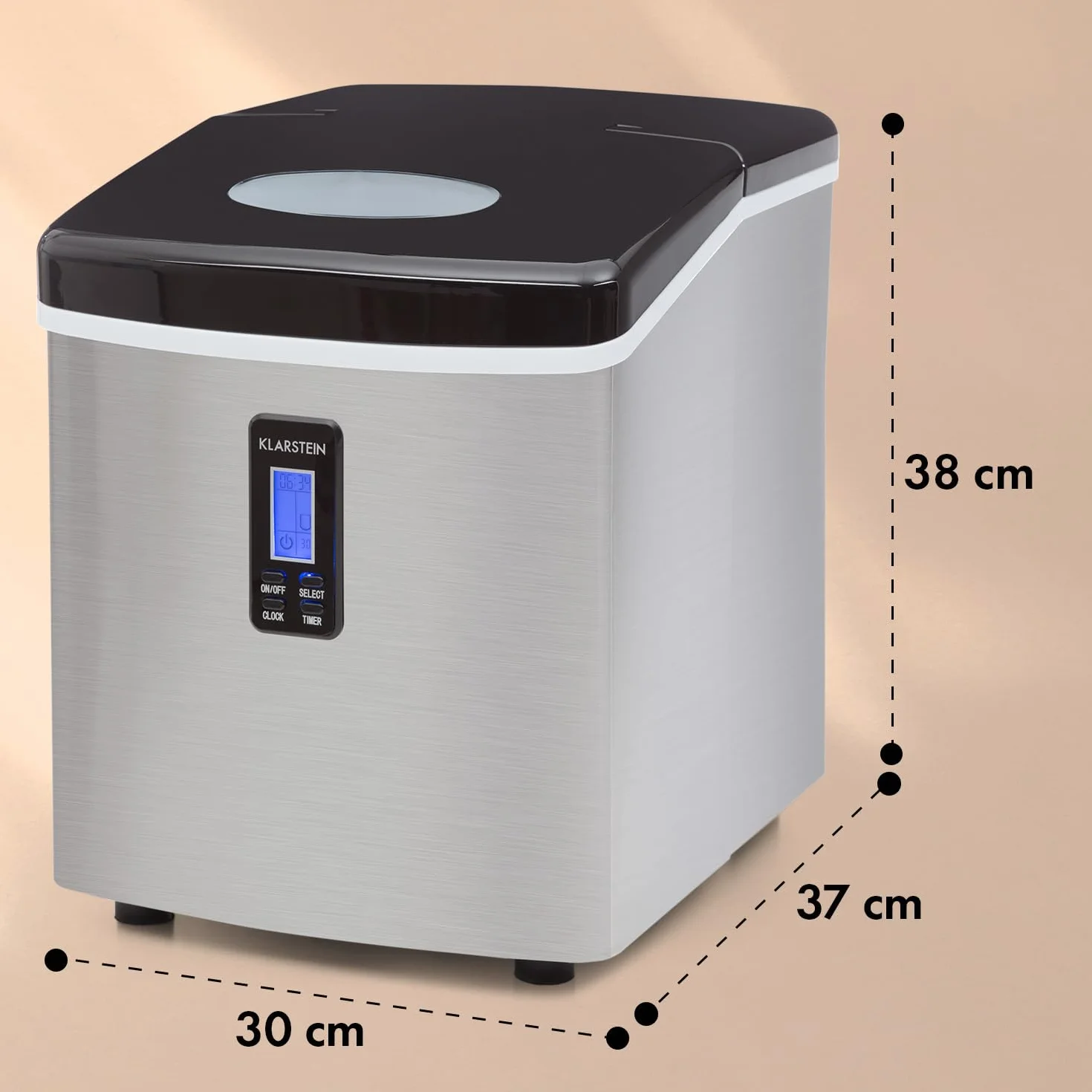 Klarstein Mr. Frost Máquina de hacer hielo 150 W 15 kg 3,3 L Negro