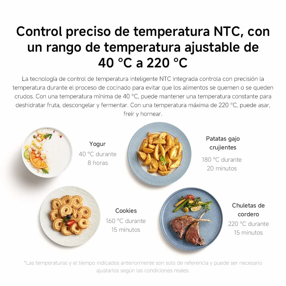 Xiaomi Smart Air Fryer 6.5L 1800W OLED 40-220°C 360° Cocción Uniforme Freidora de Aire