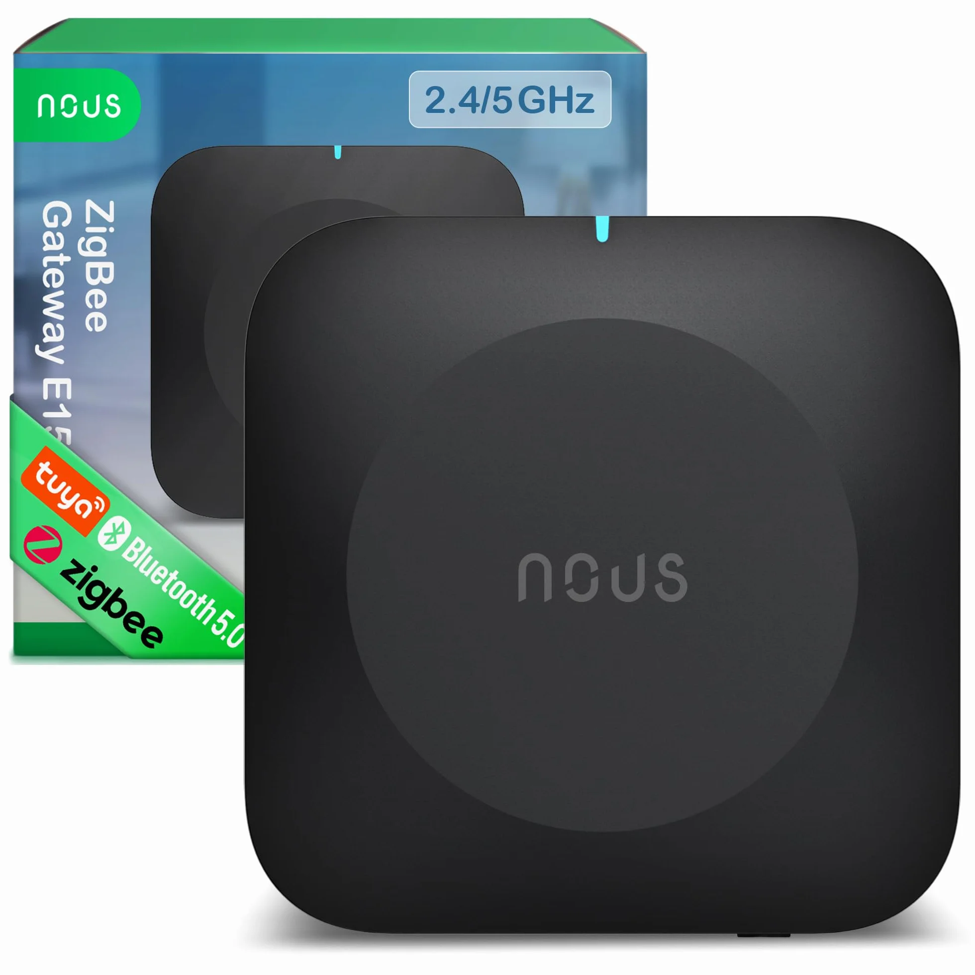 NOUS E15 Gateway ZigBee 3.0 WiFi 2.4/5 GHz, Hub Domótica Inteligente, Control App, Compatible con Alexa y Google Home, Hasta 128 Dispositivosi, WiFi Double Bande