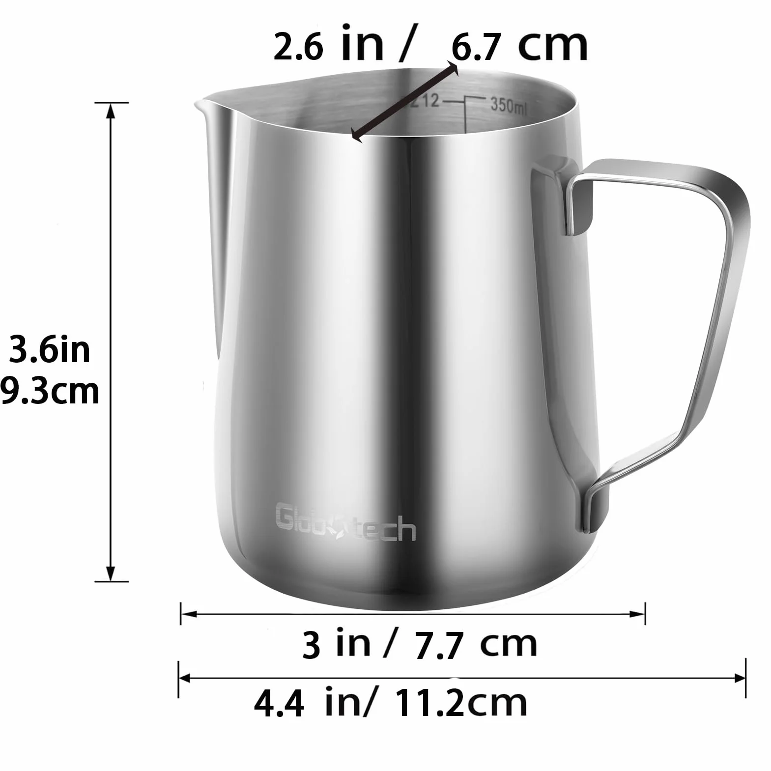 Jarra de espuma de leche para café, acero inoxidable, 350 ml, accesorio para máquina de espresso