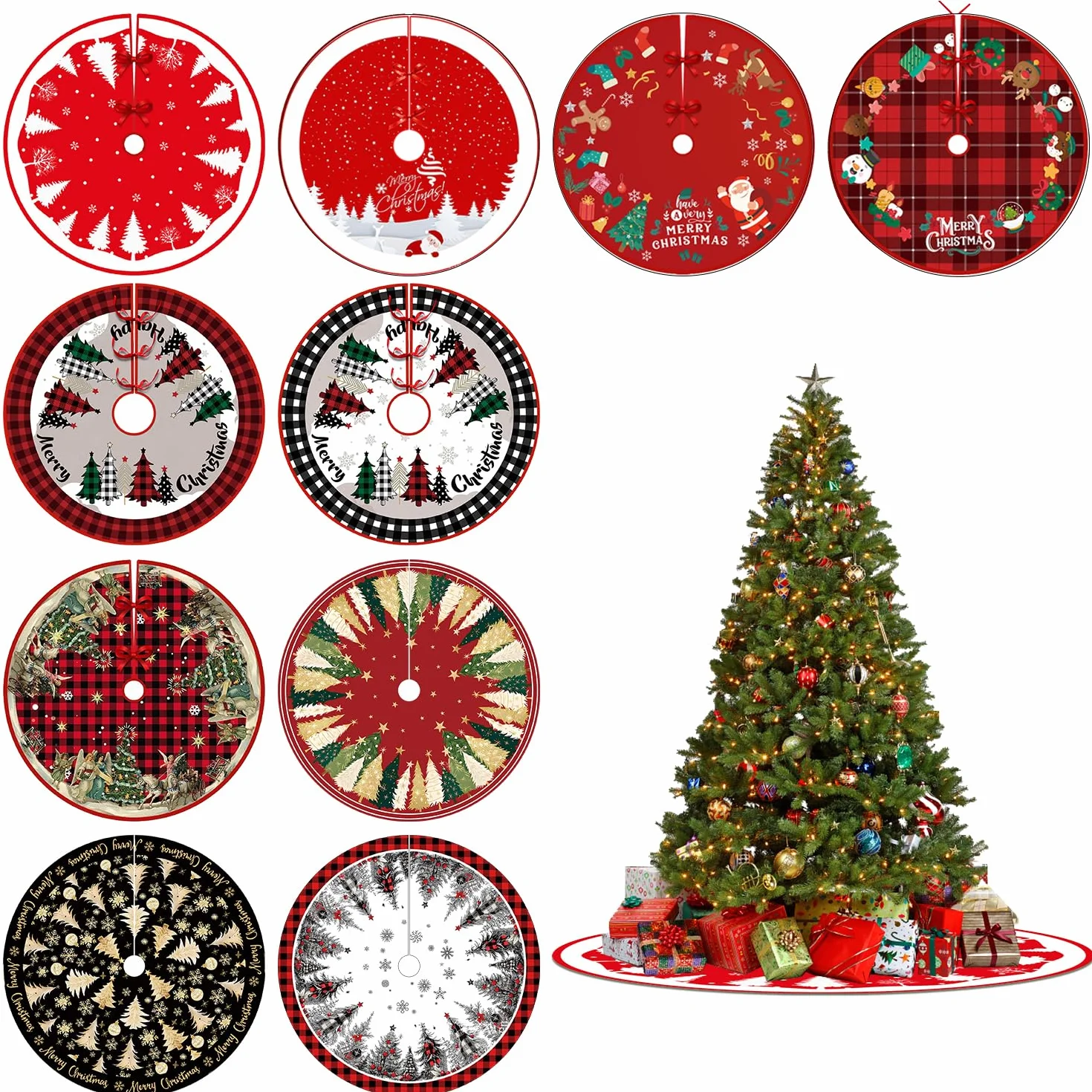 Falda Arbol de Navidad 120cm Alfombra Decoracion Fiestas Navideñas