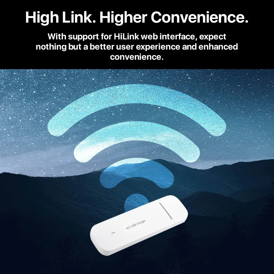 Brovi E3372-325, Cat 4 LTE/4G 150 Mbps, dongle Wi-Fi de Viaje de bajo Costo, Desbloqueado a Todas Las Redes, Color Blanco