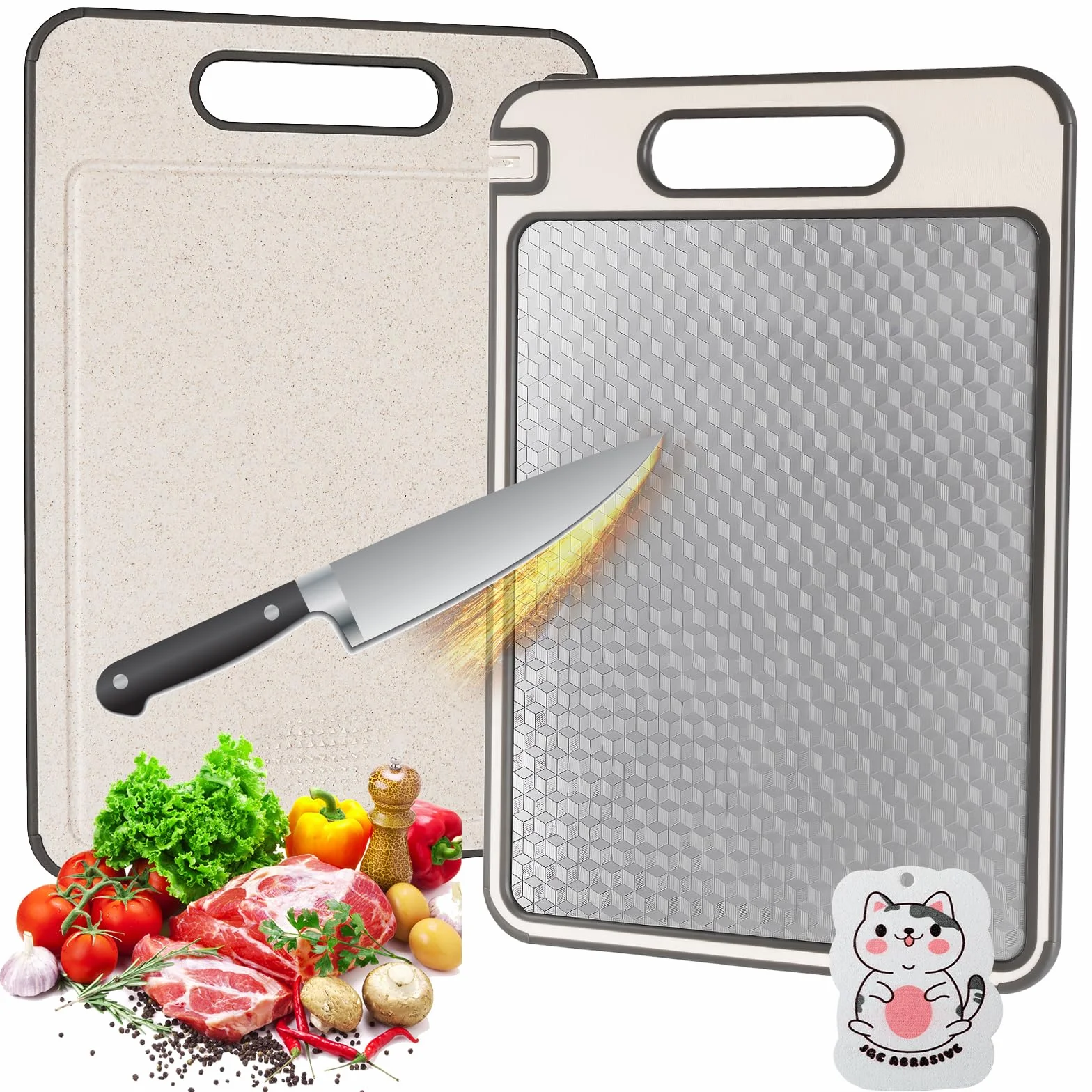 Tabla de Cortar de Acero Inoxidable Doble Cara para Cocina