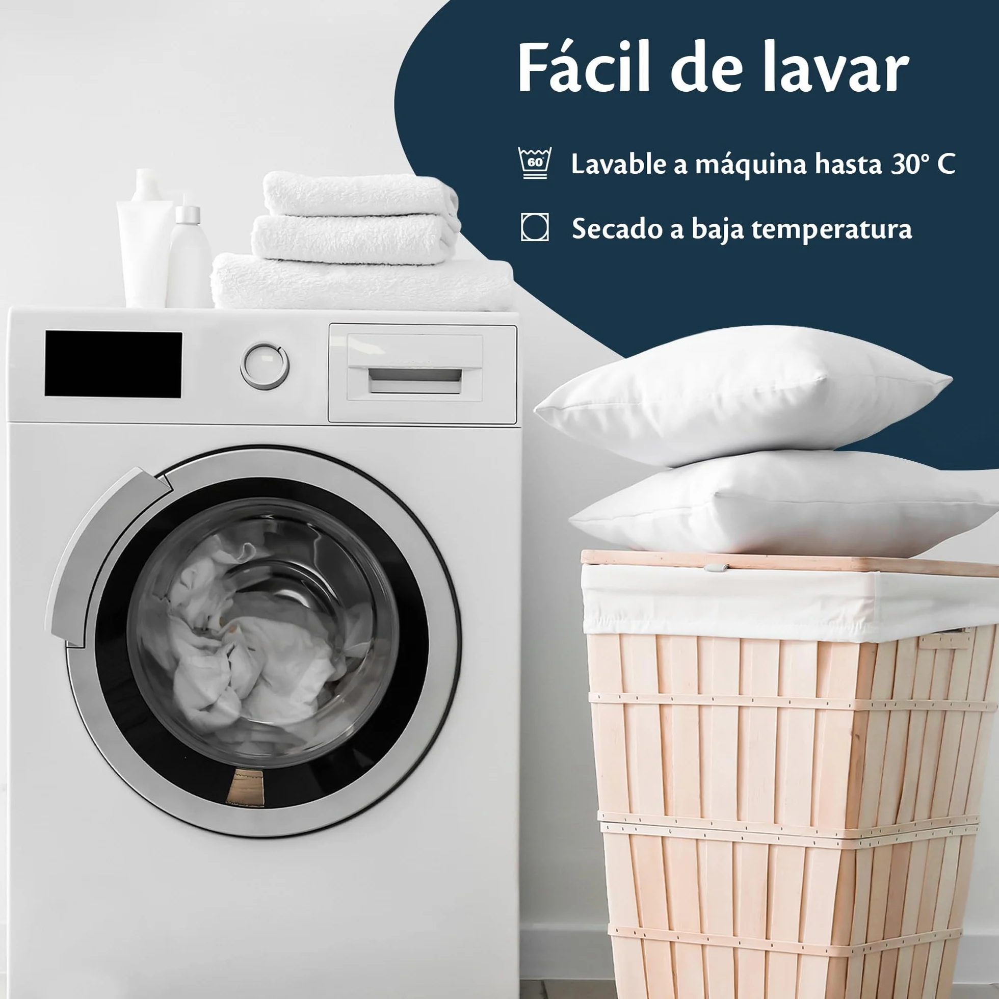 Flowen Fundas de Cojín 45x45 Microfibra Juego de 2 Funda de Almohada Sofá Cremallera Invisible Lavable Hipoalergénico