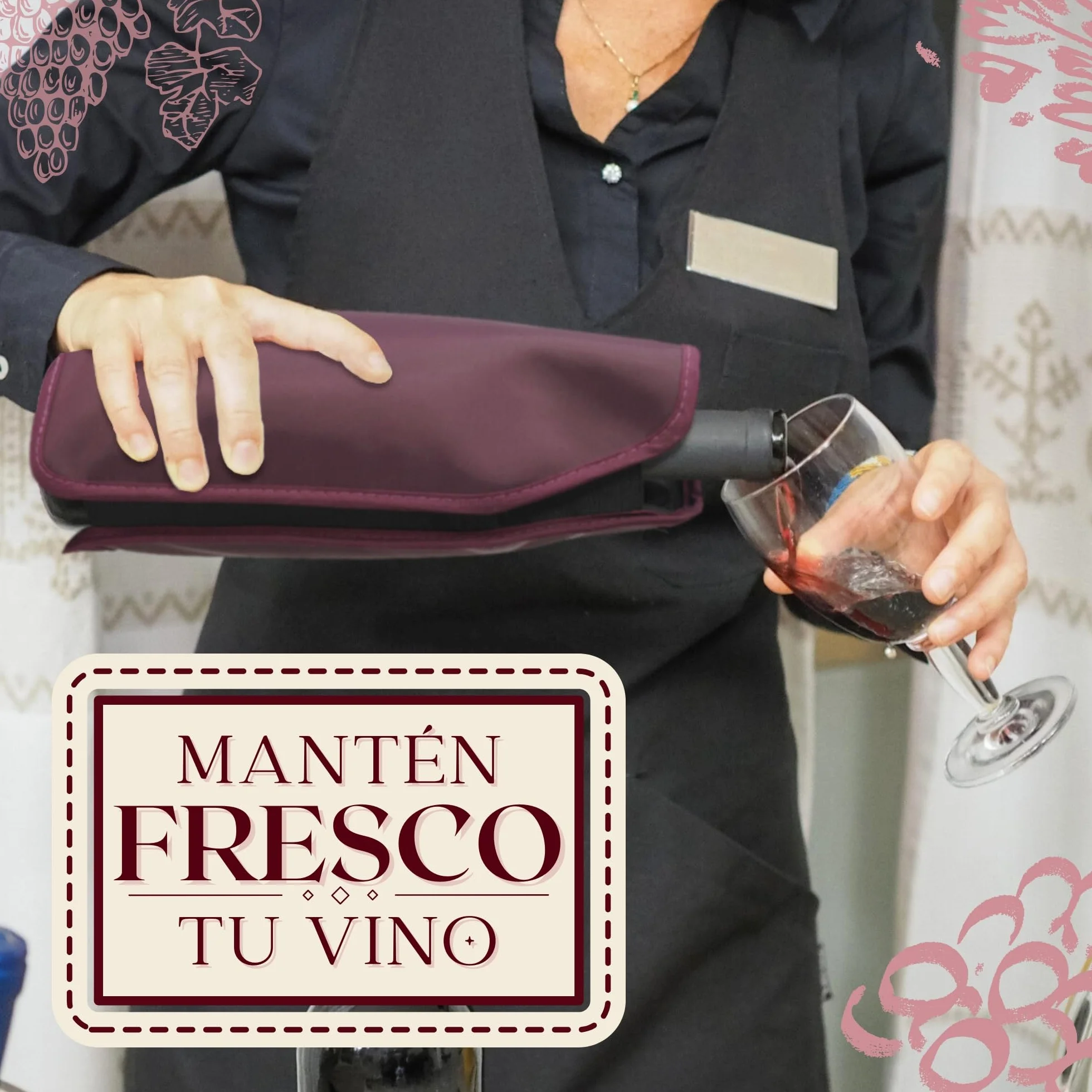Enfriador de Botellas de Vino Reutilizable con Gel – Funda Enfriadora sin Hielo – Mantiene el Vino Frío 2h – Burdeos
