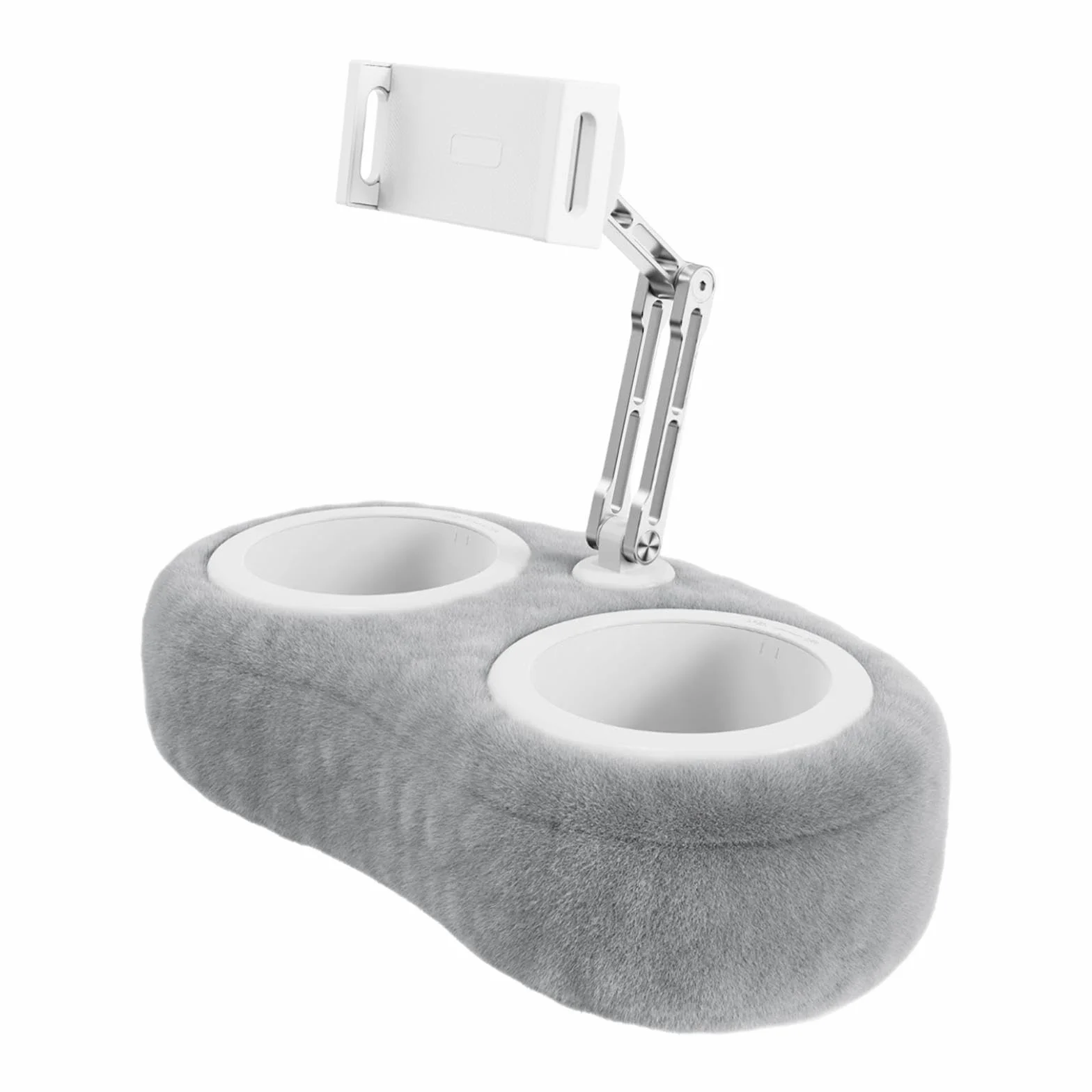 Qianly Soporte para Tableta Almohada de con Rotación de 360 Grados Y Brazo Ajustable para Teléfonos Y Lectura Adecuado para Sala de Estar Y Oficina, Gris Claro