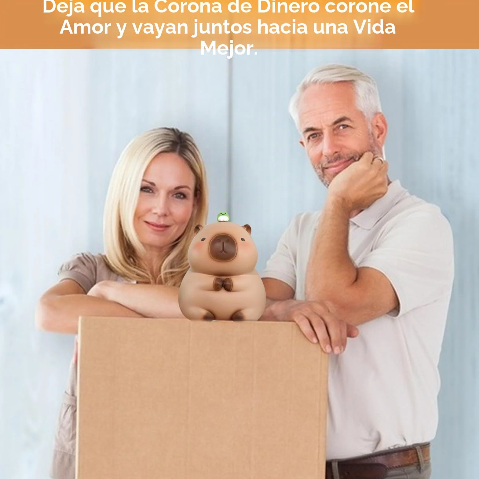 Hucha Capybara irrompible decorativa con tapa giratoria inferior gran capacidad marrón