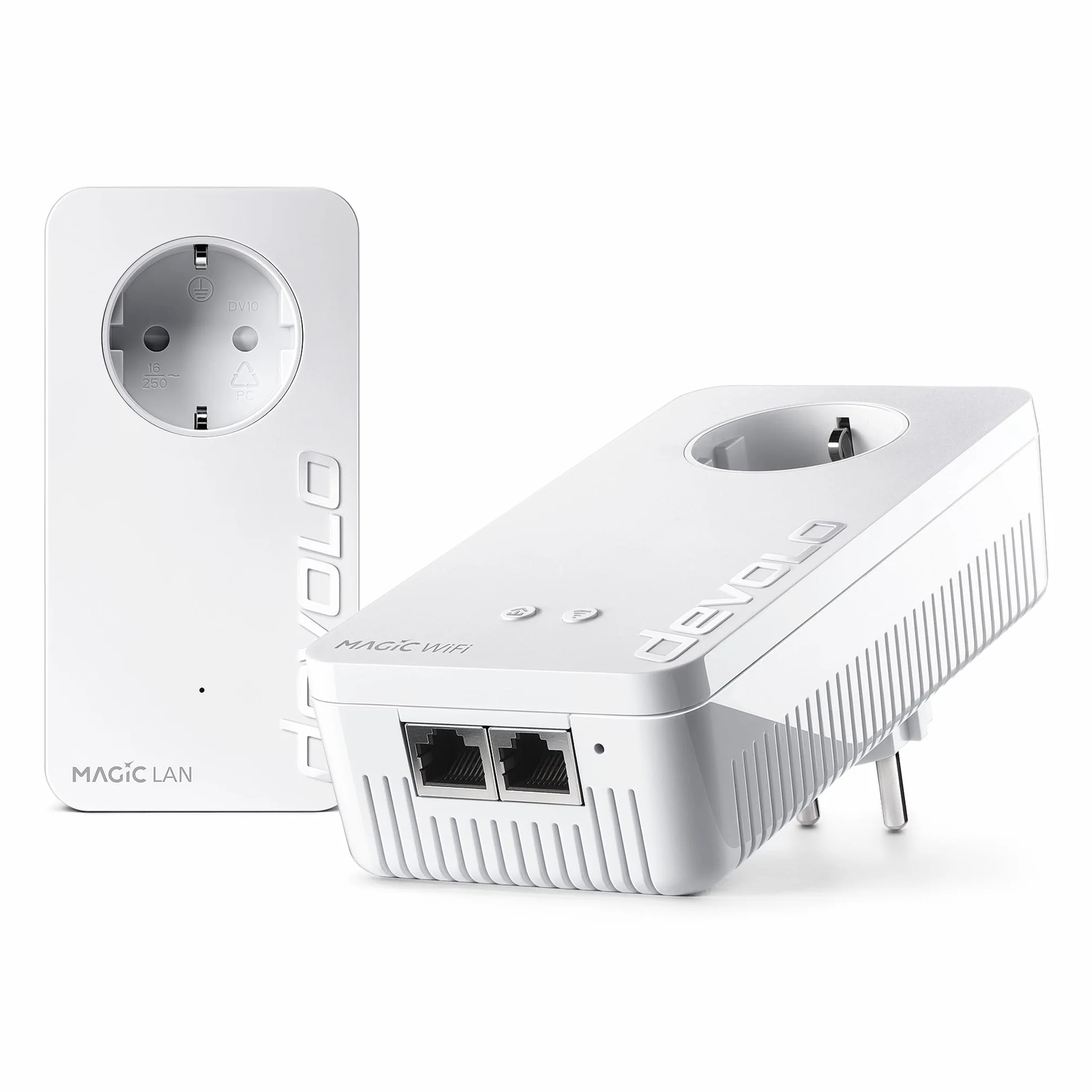 devolo Magic 2 WiFi next Starter Kit, adaptador WLAN Powerline de hasta 2400 Mbit/s, red WLAN, enchufe WLAN, 2 puertos Gigabit LAN, dLAN 2.0, color blanco
