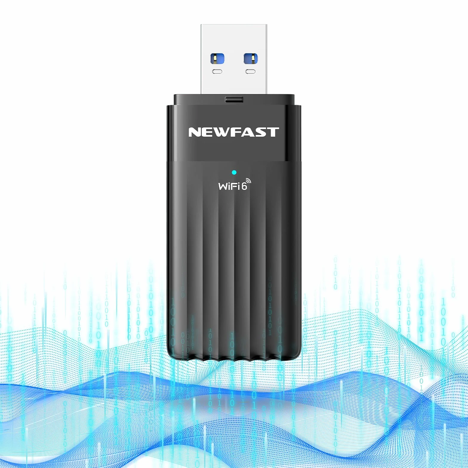 NEWFAST Adaptador WiFi6 USB AX3000, 5.8Ghz/2.4Ghz Adaptador WiFi USB para PC, 3000mbps Receptor WiFi Compatible con Windows 10/11, OFDMA y MU-MIMO, WPA3 y WPA2