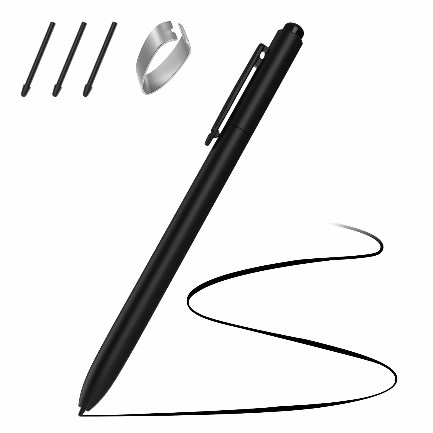 MoKo EMR Lápiz Óptico, Lápiz Stylus para Remarkable 2&1/Galaxy Tab&Book/BOOX/Wacom/Scribe, Lápiz Táctil con Borrador Digital para EMR Dispositivos, Rechazo de Palma y Detección de Inclinación, Negro