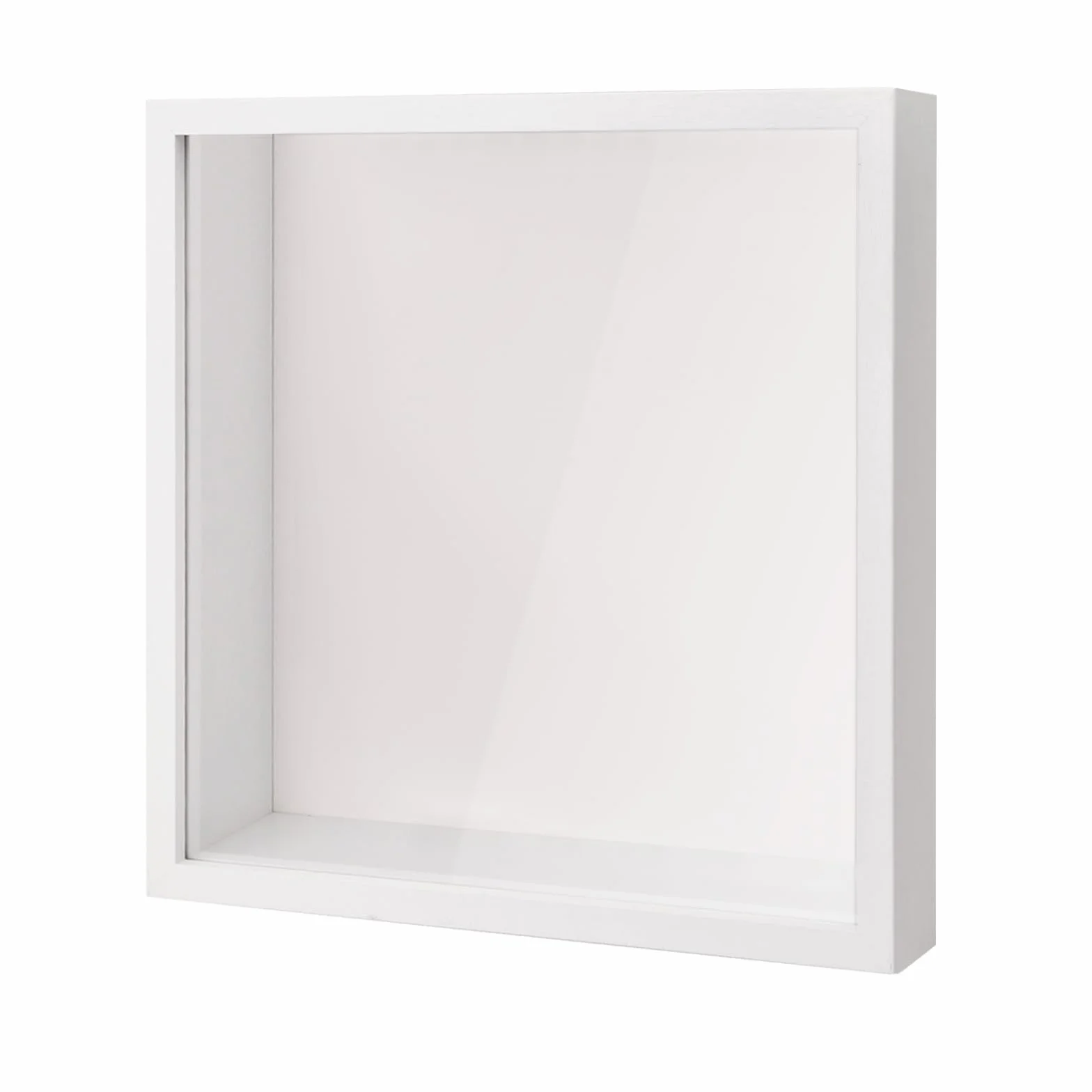Marcos con Profundidad, Marco de Fotos de Caja de Sombra 3D, Marcos para Cuadros 3D para Mesa y Pared, Cuadro Vitrina para Medalla Manualidades Recuerdo Flor (Blanco 27x27cm)