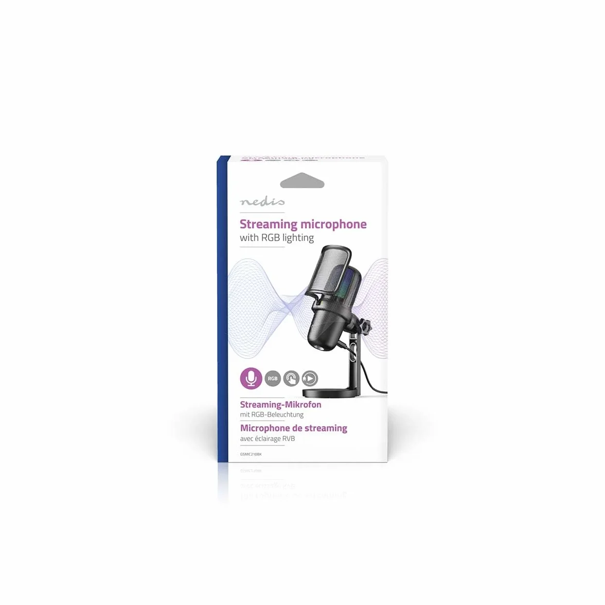 NEDIS Micrófono para Streaming y Gaming - Utilizado para: sobremesa/portátil - USB Type-A - Interruptor de Encendido/Apagado - Filtro Pop