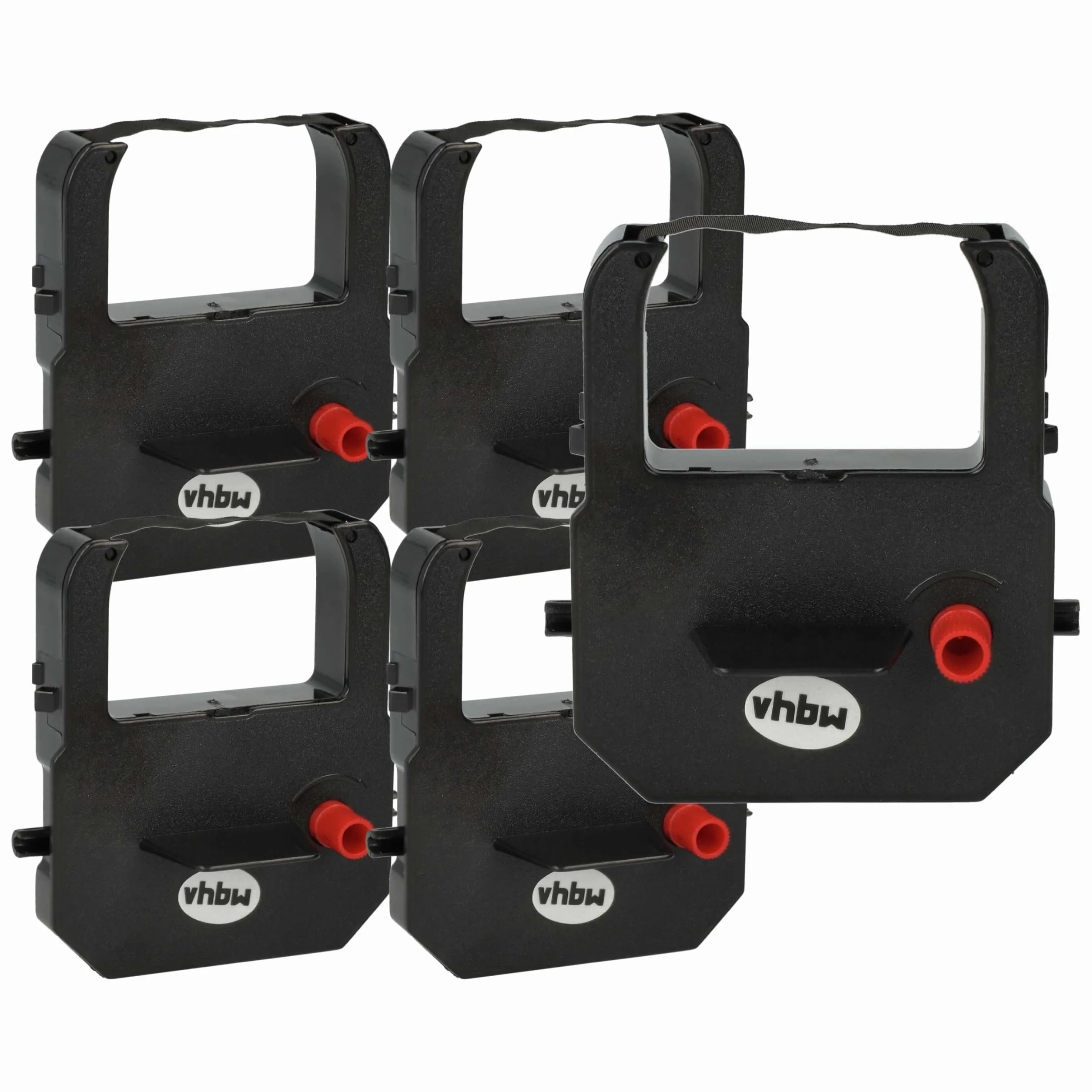 vhbw 5x Cinta de color de escritura compatible con Seiko TP-20, TP-15, TP-10, QR395, QR-375, QR-350 impresora de matriz o de tickets - negro