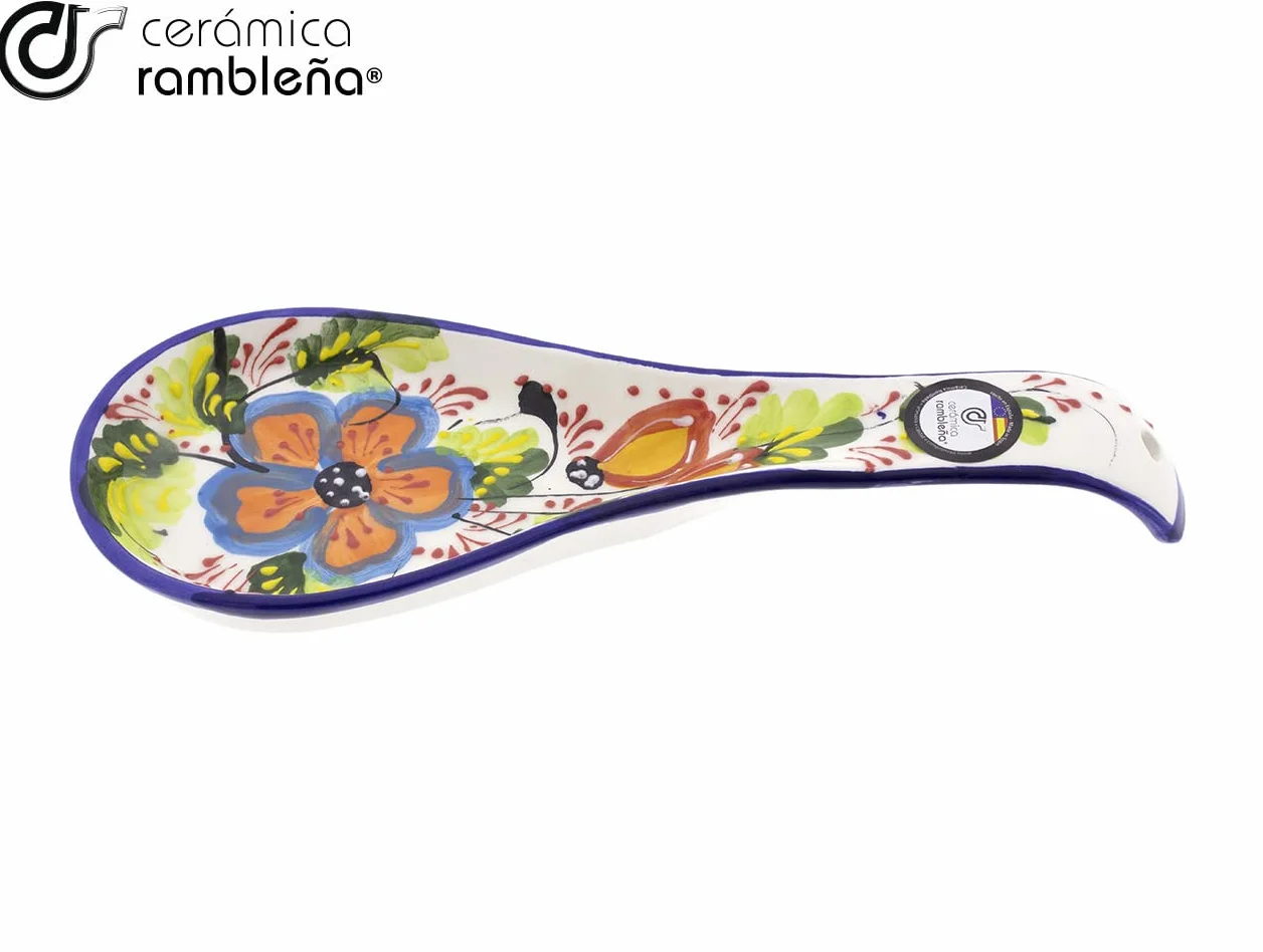 Reposa cucharas cerámica RAMBLEÑA 27.5x10x3 cm hecho a mano