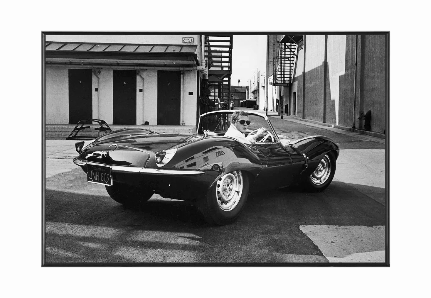 BaikalGallery STEVE MCQUEEN BYN CUADRO V3415 Enmarcado en Moldura de Aluminio Negro Montaje Panel Adhesivo Foam Laminado Mate 40x60cm