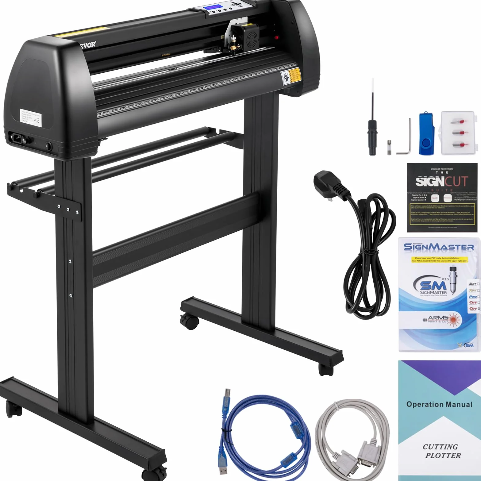 VEVOR Plotter de Corte de Vinilo 720 mm Cortador de Vinilo Plotter de Impresion AC 90-264 V Plotter de Corte 15 kg Vinilo Cortador Letrero Corte Plotter Impresora Vinilo Impresora Graph-Cut y Flexi