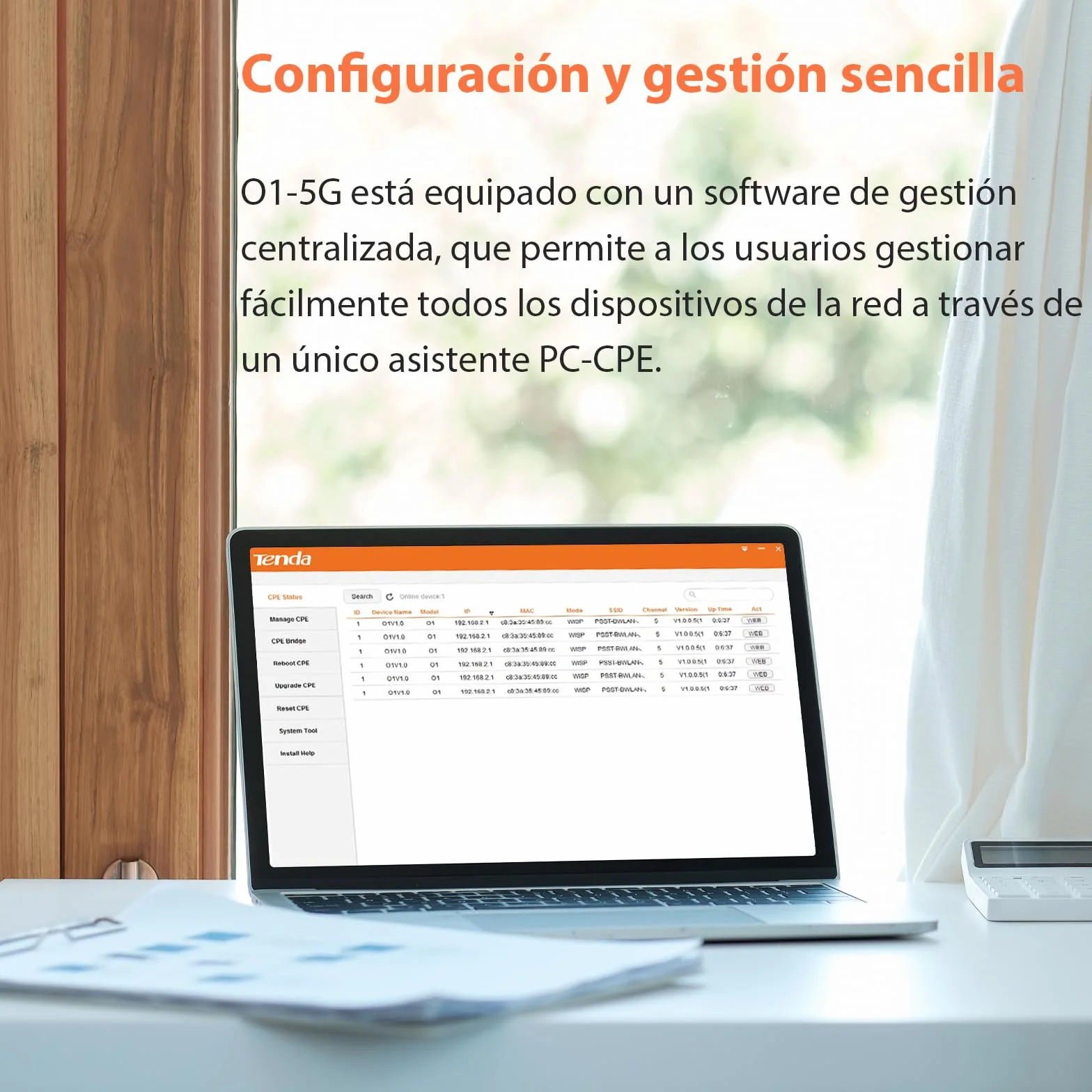Tenda WiFi Bridge 5GHz 867Mbps, Puente Inalámbrico WiFi Exterior, CPE de Exterior Largo Alcance 1 km, Antena direccional 9dBi, PoE Pasivo, IP65 Resistente al Agua, Paquete de 2(O1-5G)