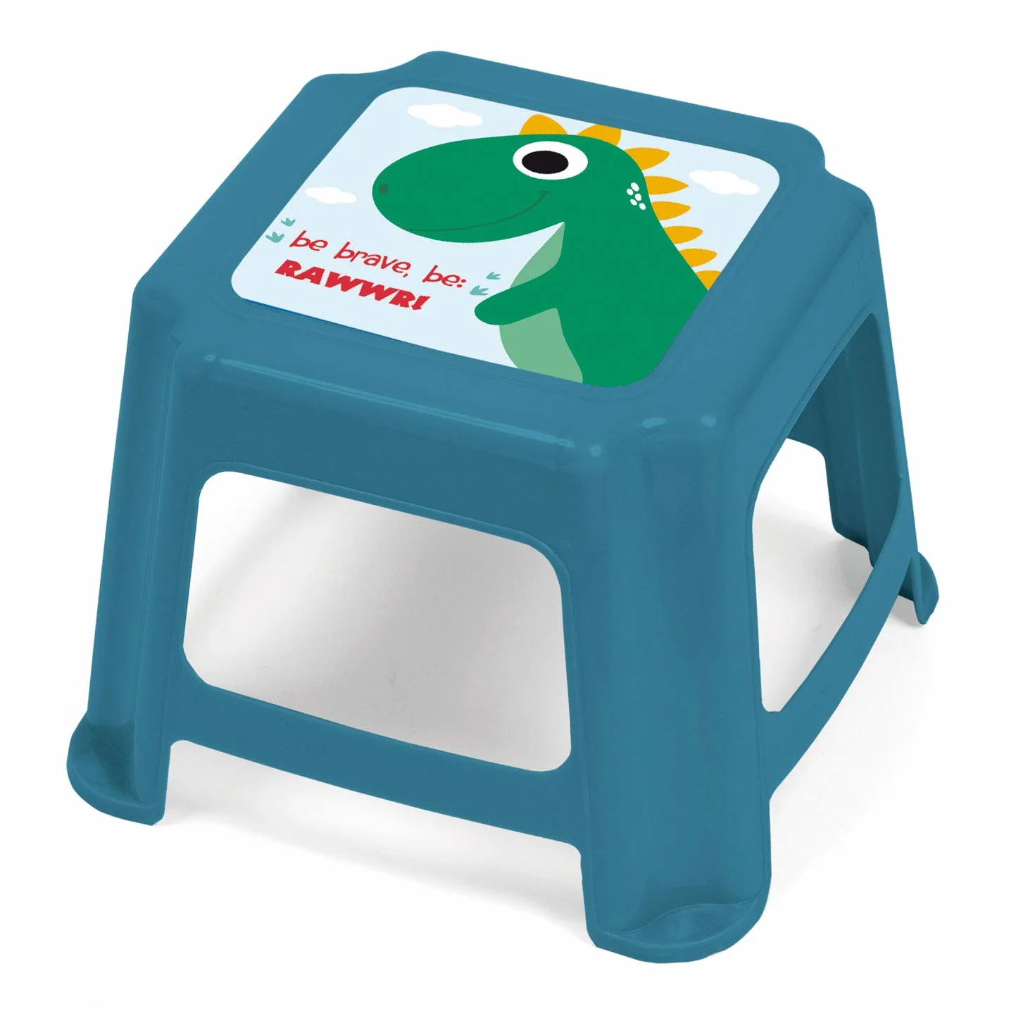 ARDITEX Taburete Bajo Infantil Apilable Dino Asiento Plástico Niños 27x27x21 cm Verde