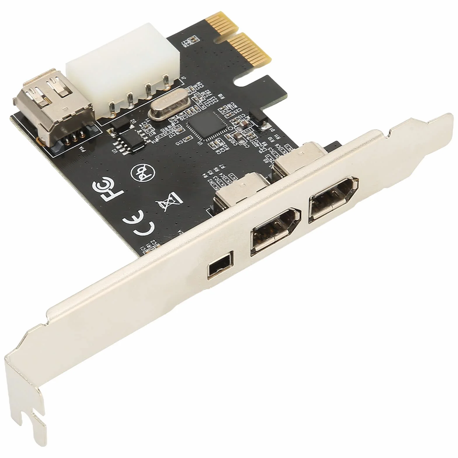 Tarjeta Firewire PCIE 1X a 1394a de Alta Velocidad de 2,5 Gbps, Controlador PCI Express IEEE 1394 de 4 Puertos (3 de 6 Pines Y 1 de 4 Pines), Adaptador Firewire 1394a para 7/8, para Se