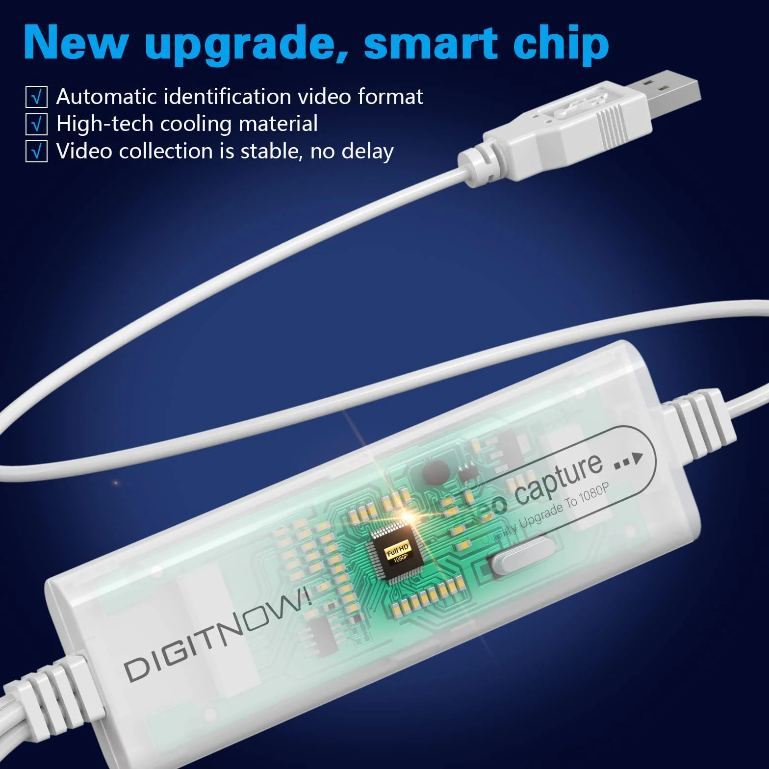 DIGITNOW! Tarjeta de Captura de Video USB 2.0, VHS VCR TV to DVD Converter, Compatible con Mac OS X PC Windows 7 8 10