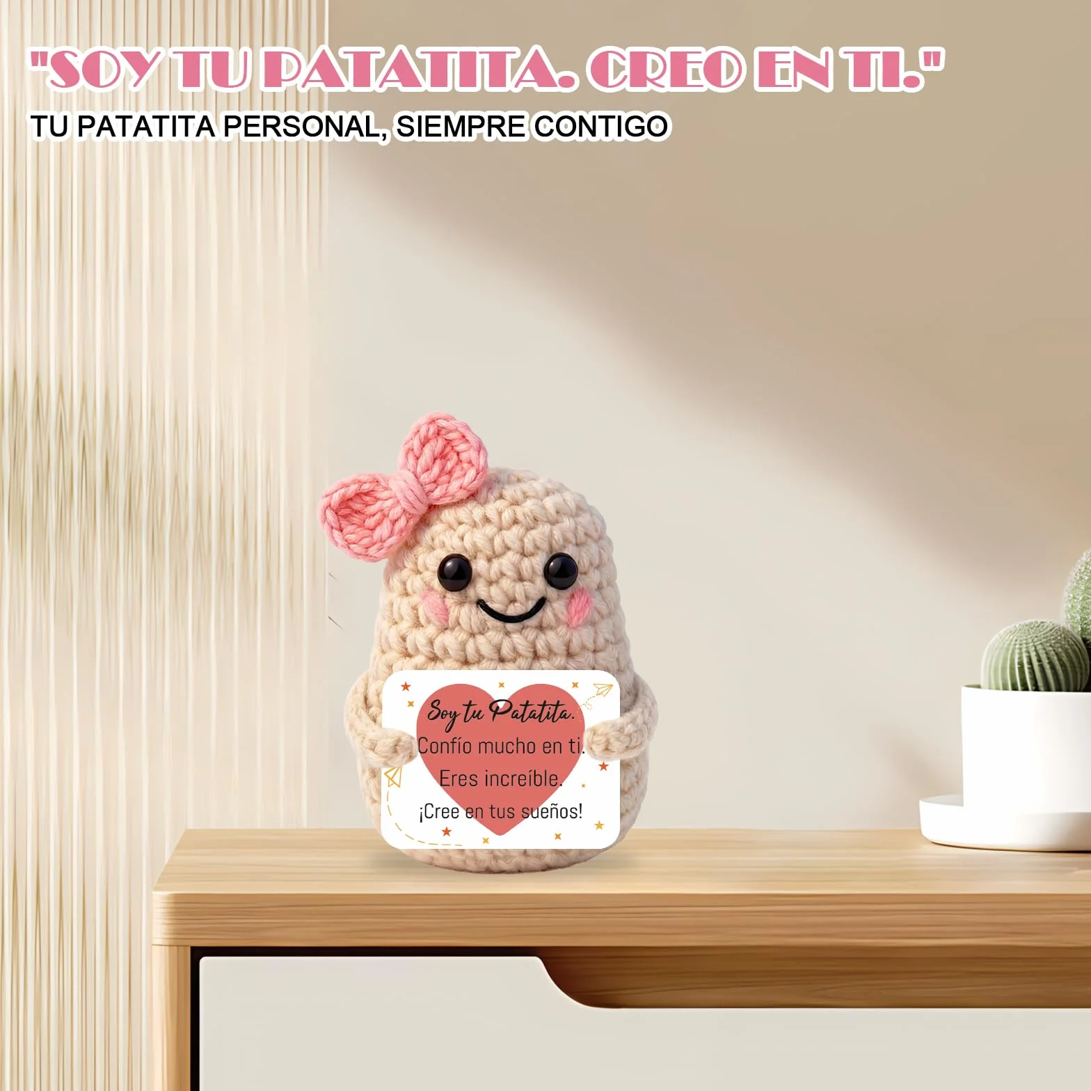 Patata Feliz de Ganchillo de Apoyo Emocional Regalo Dia de la Madre para Mamá Abuela Amigos