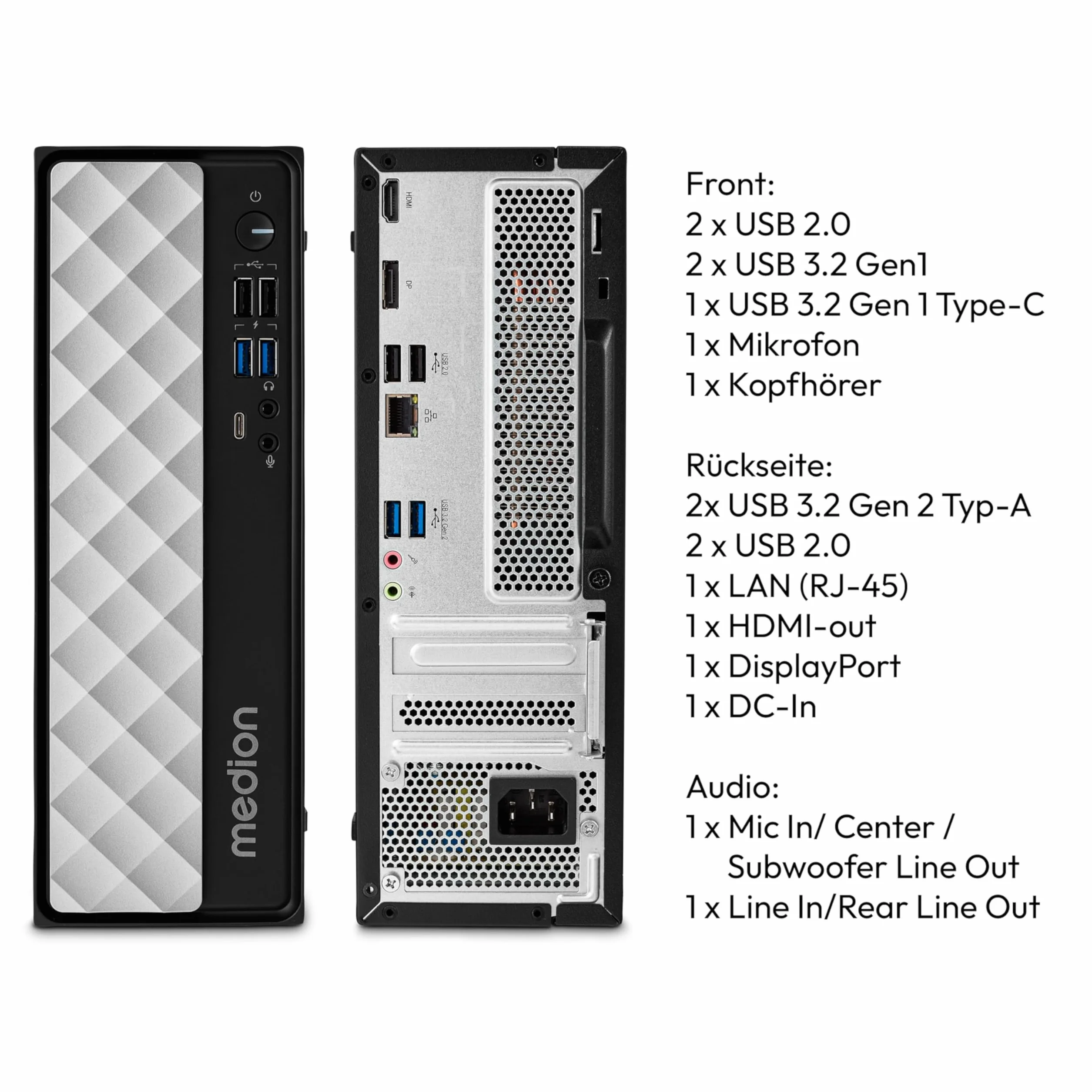 PC de Bureau - MEDION - T80 MD34590 - i7-12650H 2,3GHz - RAM 16Go - SSD 1To - Carte graphique intégrée - Win 11