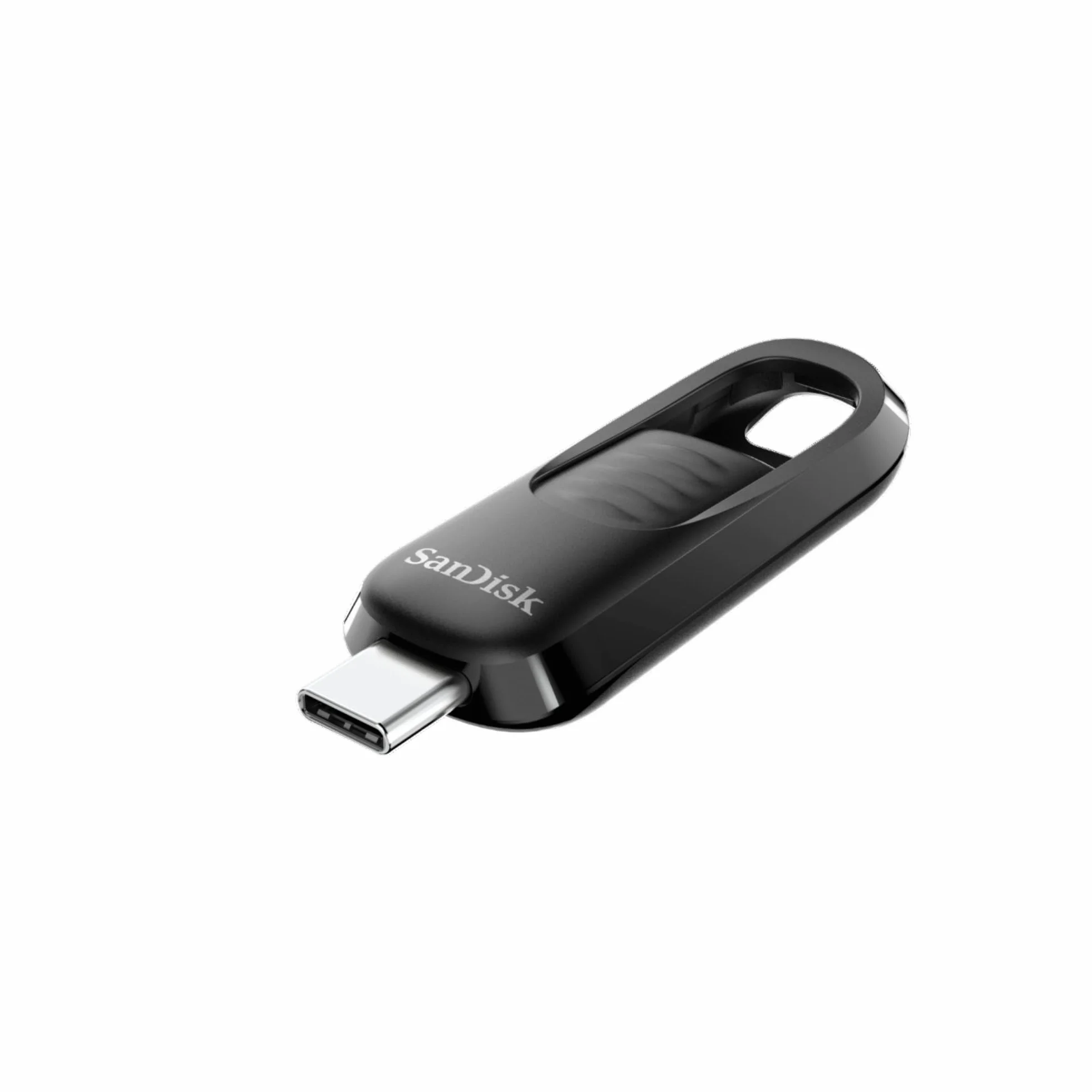 SanDisk Ultra Slider Pendrive 128 GB Memoria USB Type-C, Unidad Flash, de alta velocidad hasta 400 MB/s, USB 3.2 Gen 1, Conector retráctil, Almacenamiento, acceso y transferencias más ágiles, Negro
