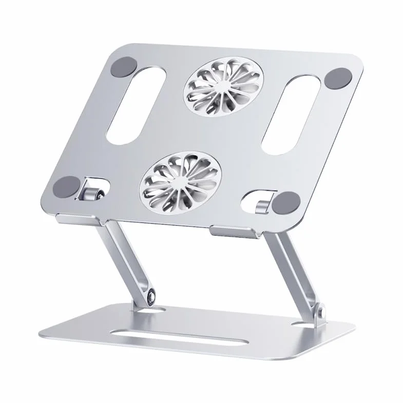 NUOBESTY Soporte Refrigerador PortáTil Ajustable con Doble Ventilador Turbina De Gran DiáMetro Y Base Ventilada para Laptop Y Tableta Compatible Enfriador USB para Juegos Y Uso Diario