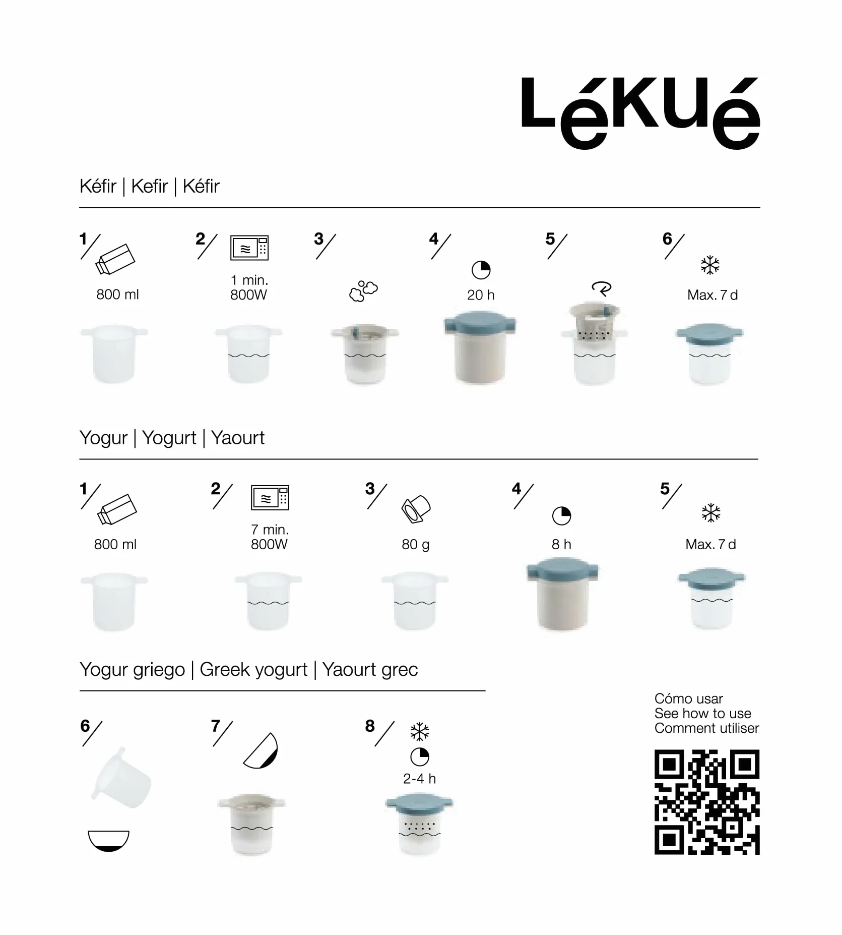 Lékué Utensilio para hacer Yogurt y Kéfir casero