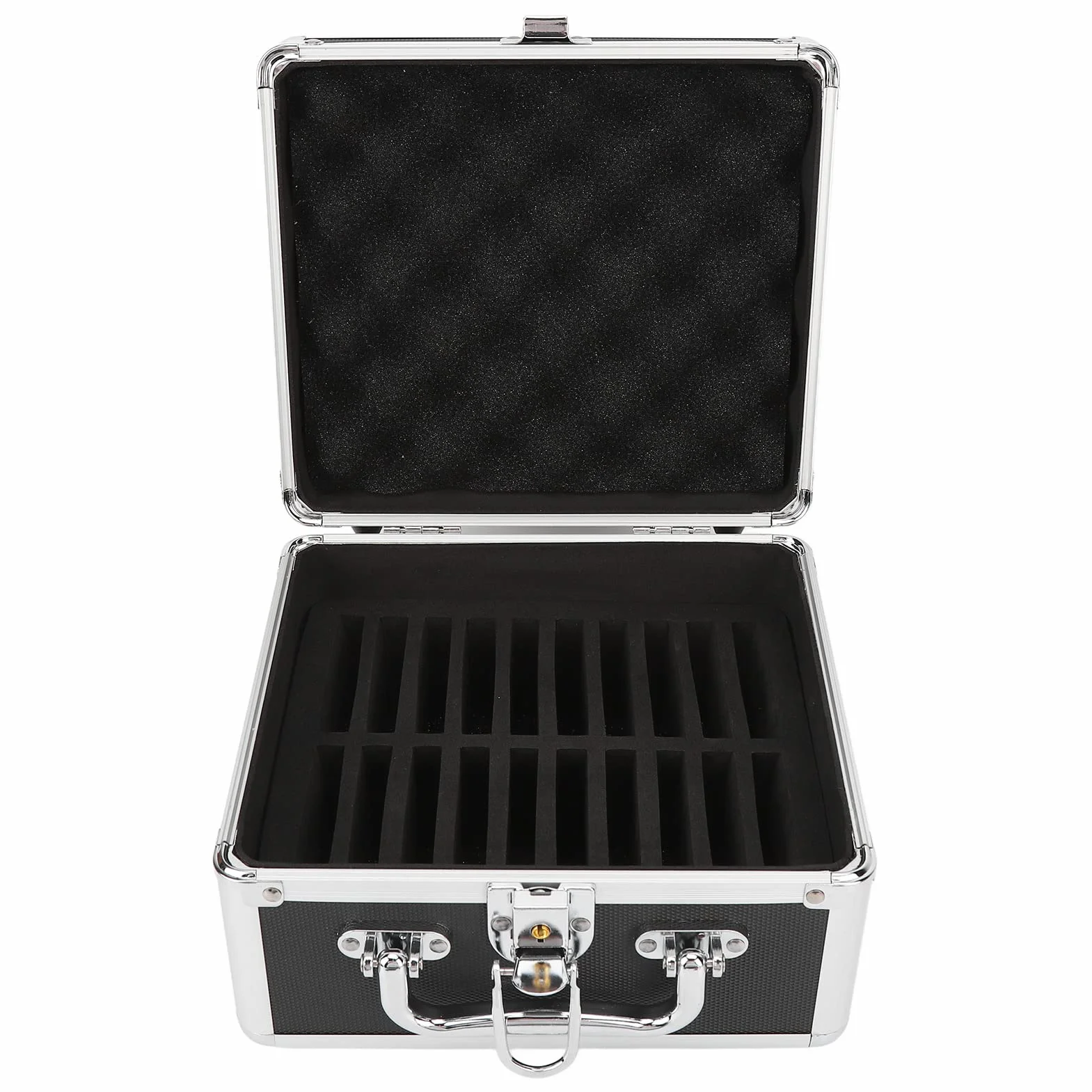 Caja de Almacenamiento de Disco Duro de 2,5 Pulgadas, Aleación de Aluminio de Gran Capacidad, Caja de Disco Duro de 20 Bahías con Cerradura de Seguridad