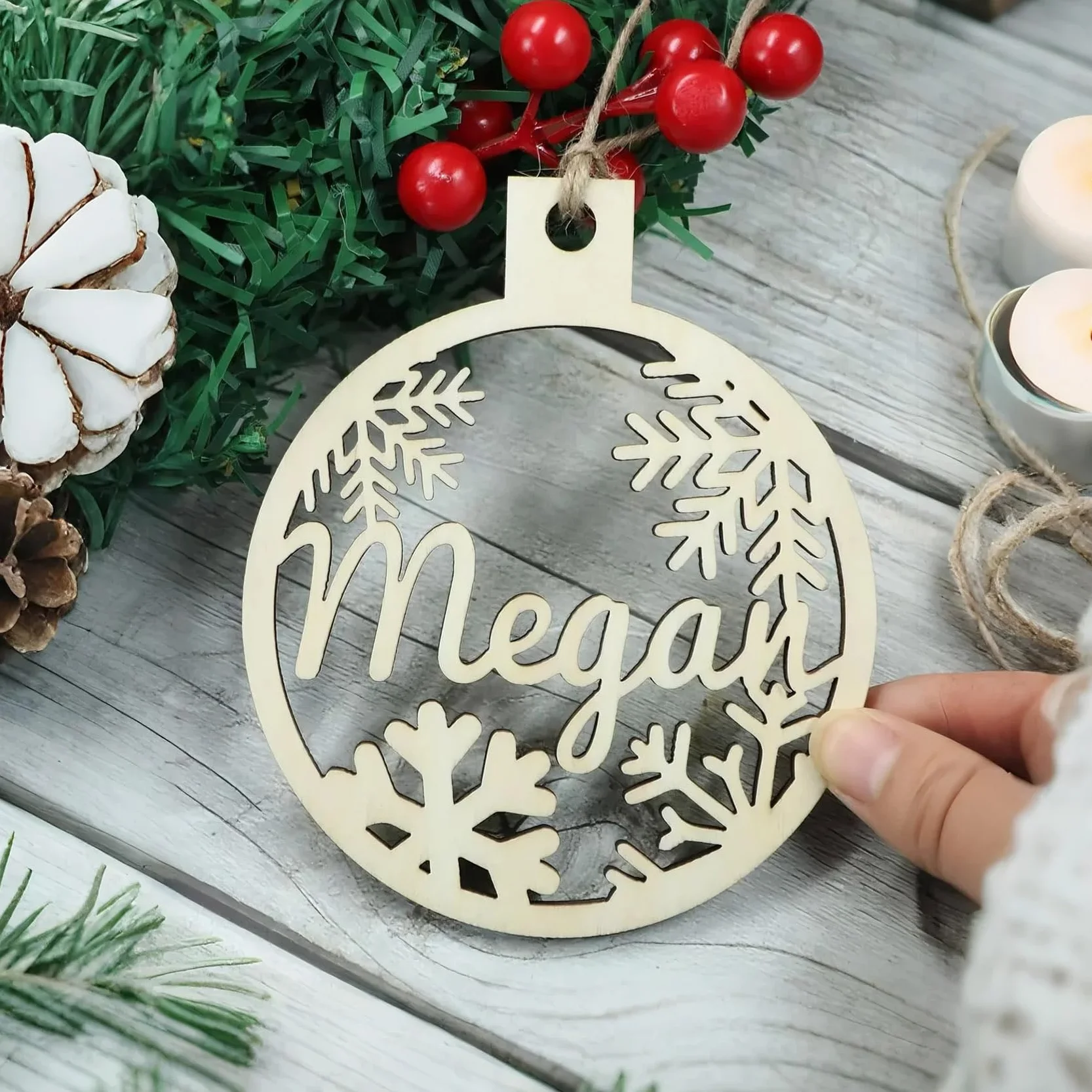 Bola Navidad Personalizada Madera Adornos Navidad Personalizados Decoración Navidad 2025