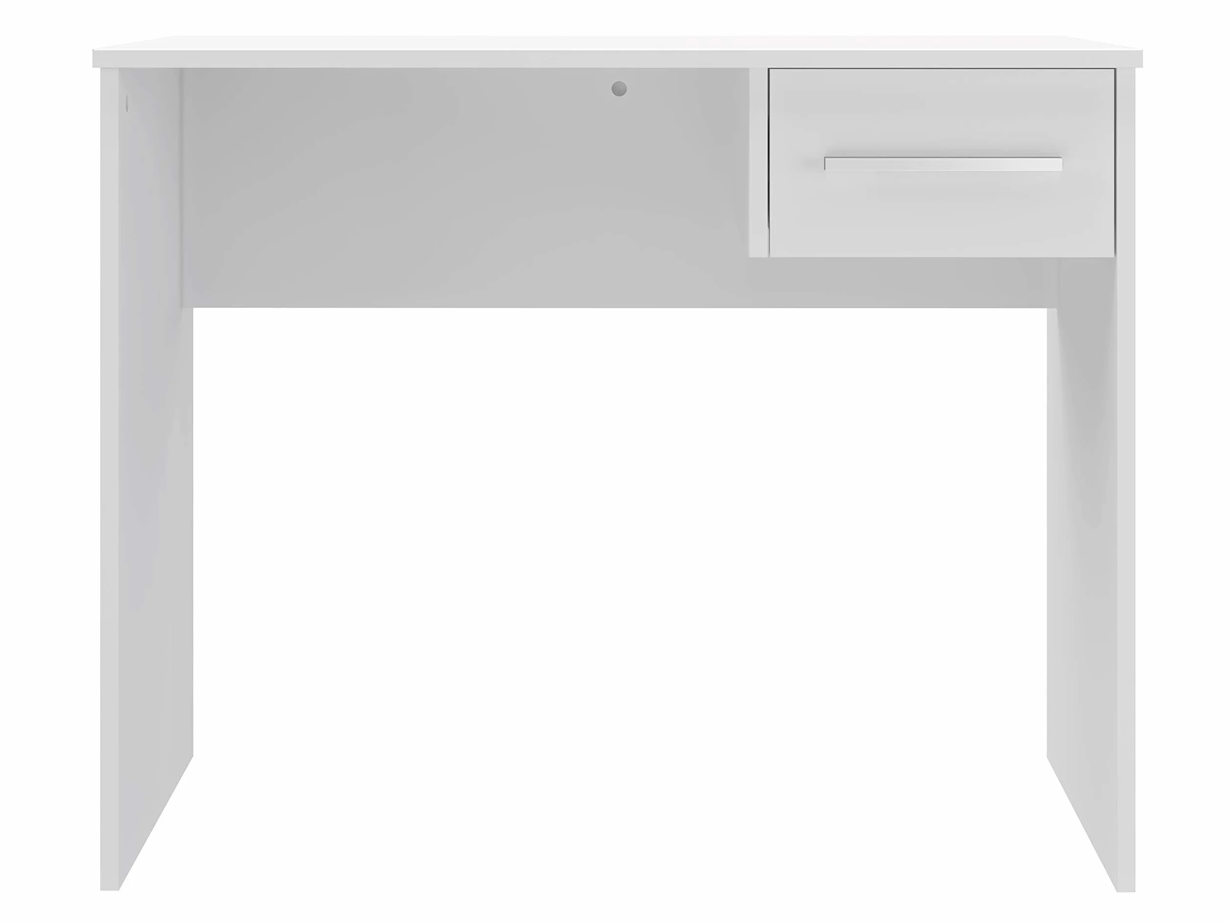 Amazon Basics Escritorio moderno para oficina en casa, 1 cajón, 127 x 229 x 185 cm, blanco