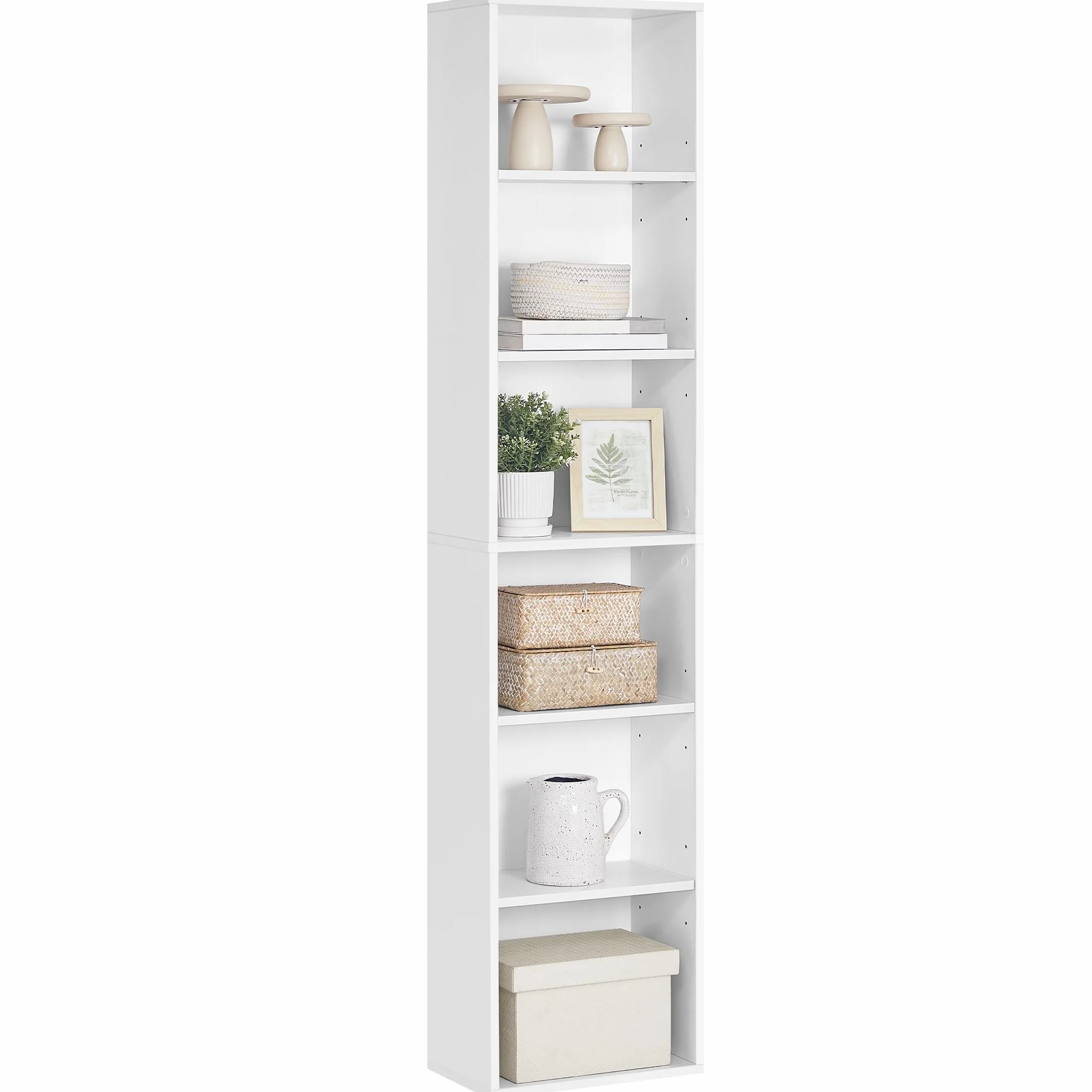 VASAGLE Estantería 6 Niveles Almacenamiento Abierto 24 x 40 x 178,5 cm Blanco Nube LBC167T14
