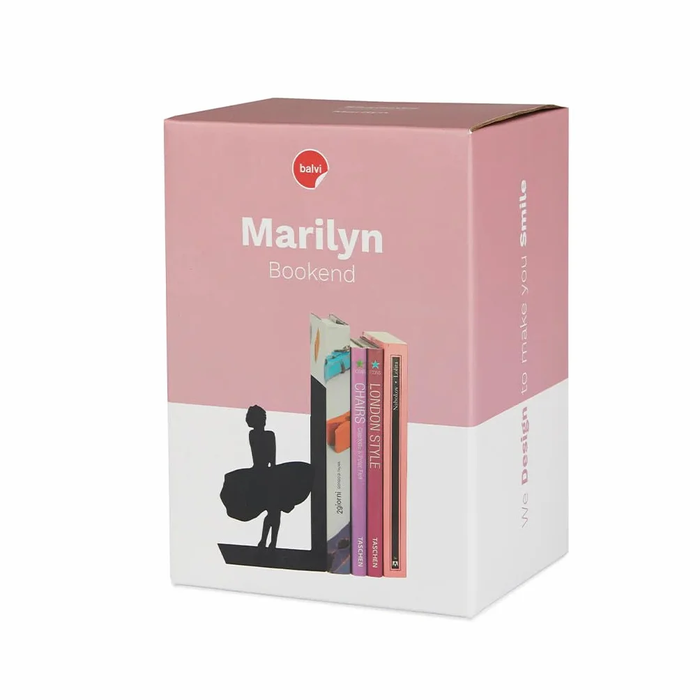 Balvi Marilyn sujetalibros decorativo metal negro diseño original