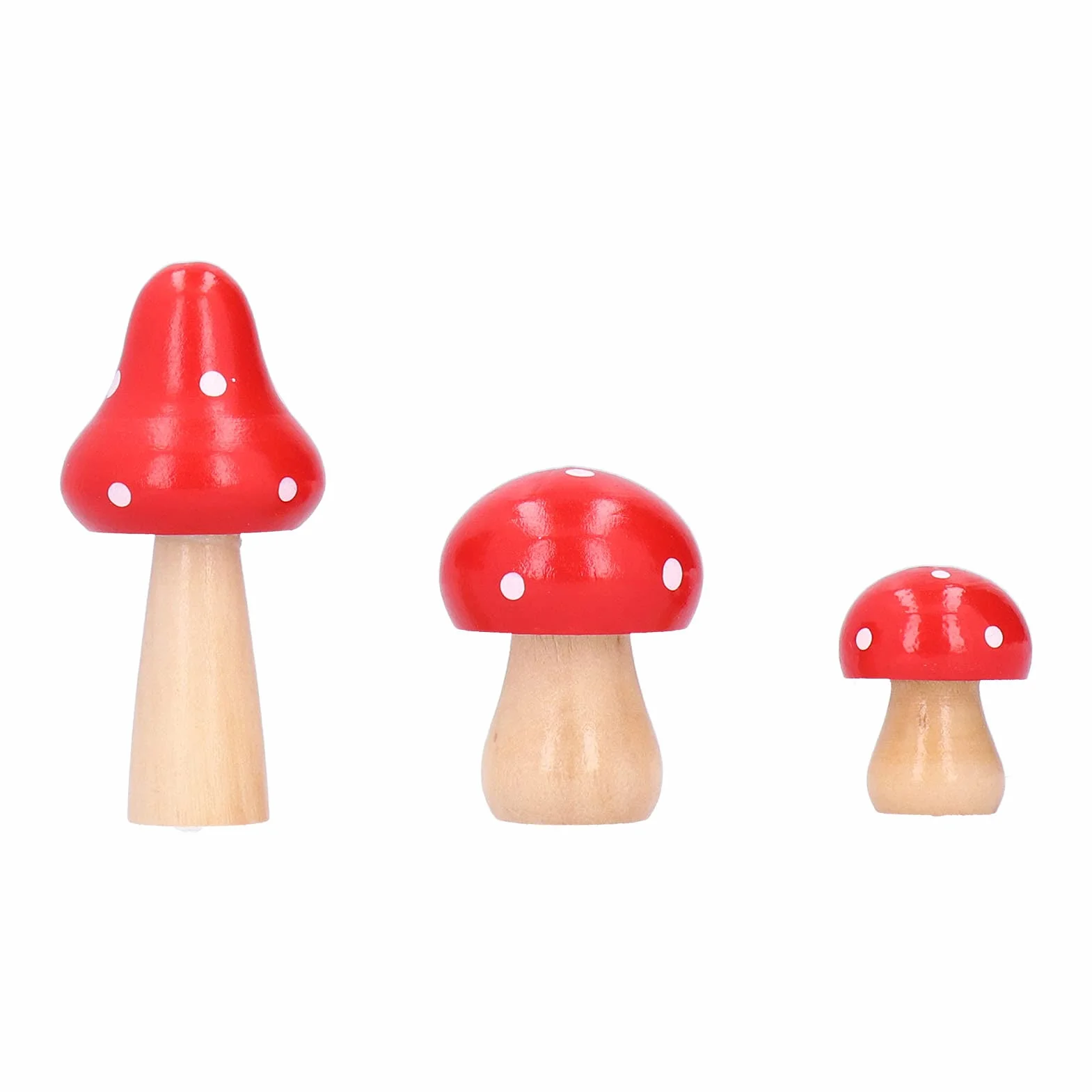 AUNMAS Hongos de Madera Adorno Artesanal Ecológico 3 Piezas Decoración Escritorio