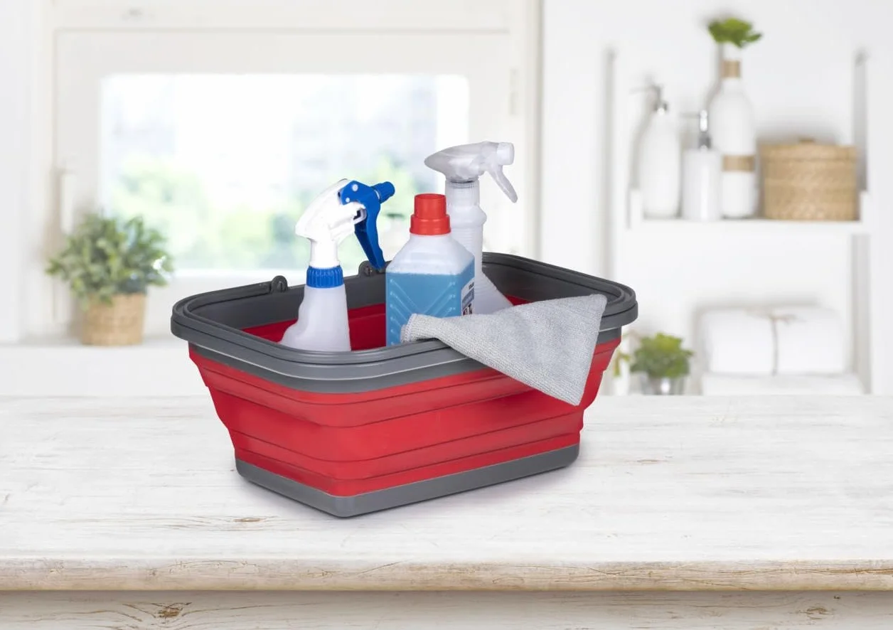 Dirt Devil Cubo Plegable 17 litros 38x28,5x16/4,5 cm Rojo