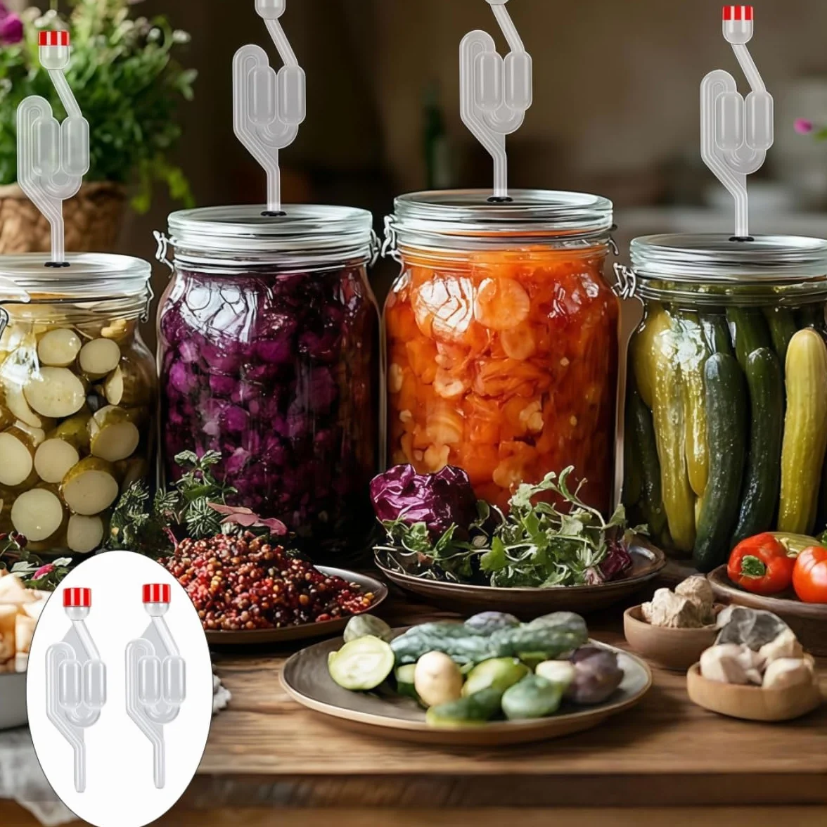 Desagüe de Fermentación Plástico 2 Piezas, Esclusa Hermética para Vino, Cerveza y Chucrut