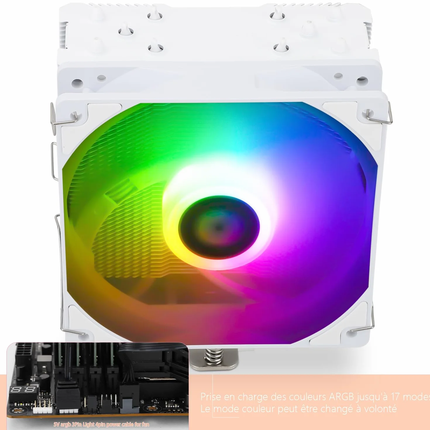 Thermalright Assassin King 120 SE ARGB CPU Air Cooler, AK120 SE ARGB, 5 Heatpipes, Tecnología AGHP, TL-C12CW-S PWM Quiet Fan CPU Cooler con rodamiento S-FDB, para AMD AM4 AM5/Intel 1151/1155/1200/1700