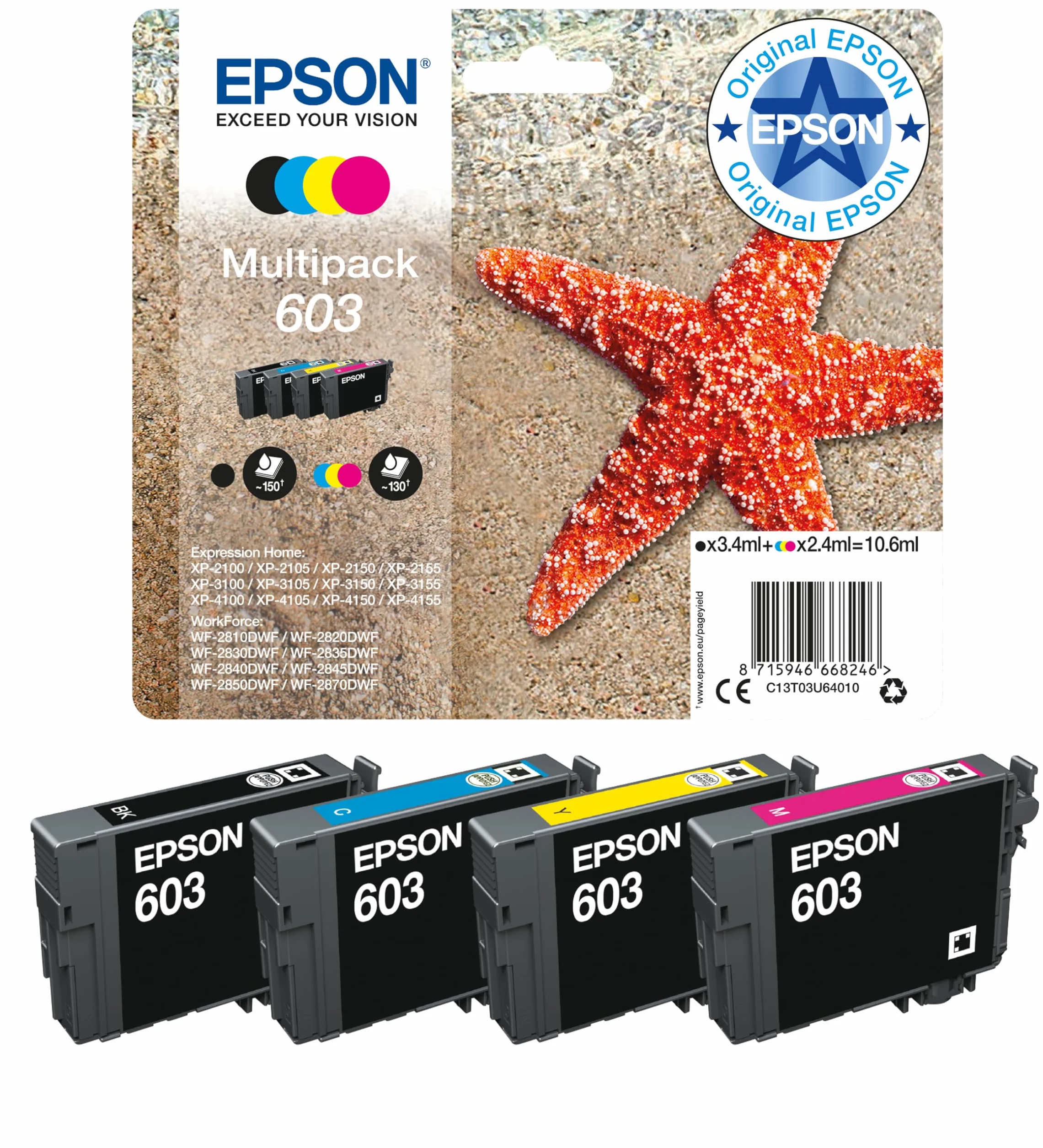 Epson 603 cartucho multipack 4 colores