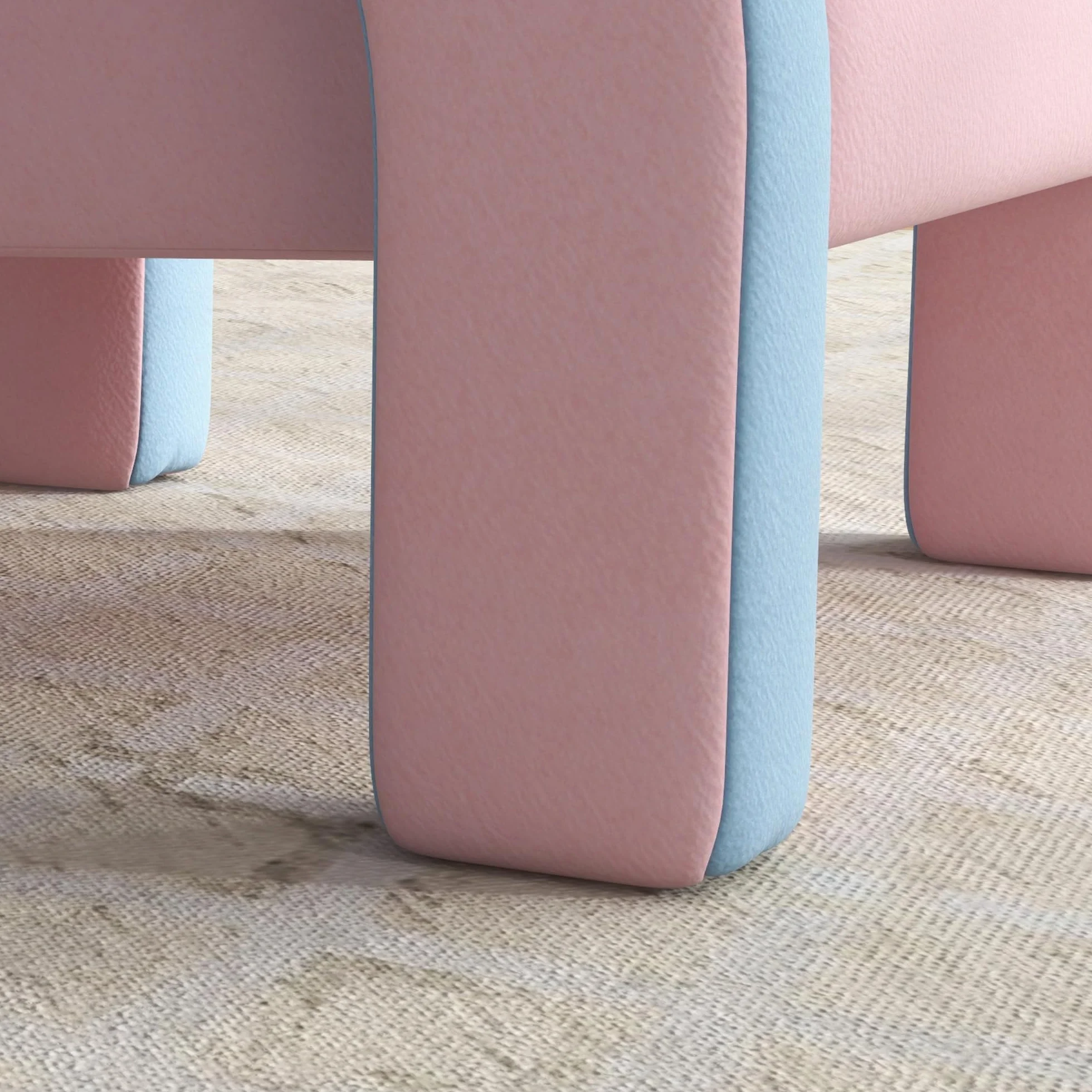 ZONEKIZ Sillón Infantil Arco Iris Mini Sofá para Niños 1,5-3 Años 45 kg 43x41x51 cm Rosa