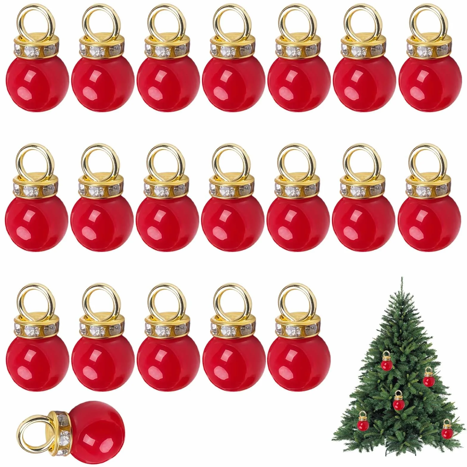 Bolas de Navidad Miniatura 20 Unidades – Adornos navideños pequeños Colores Surtidos