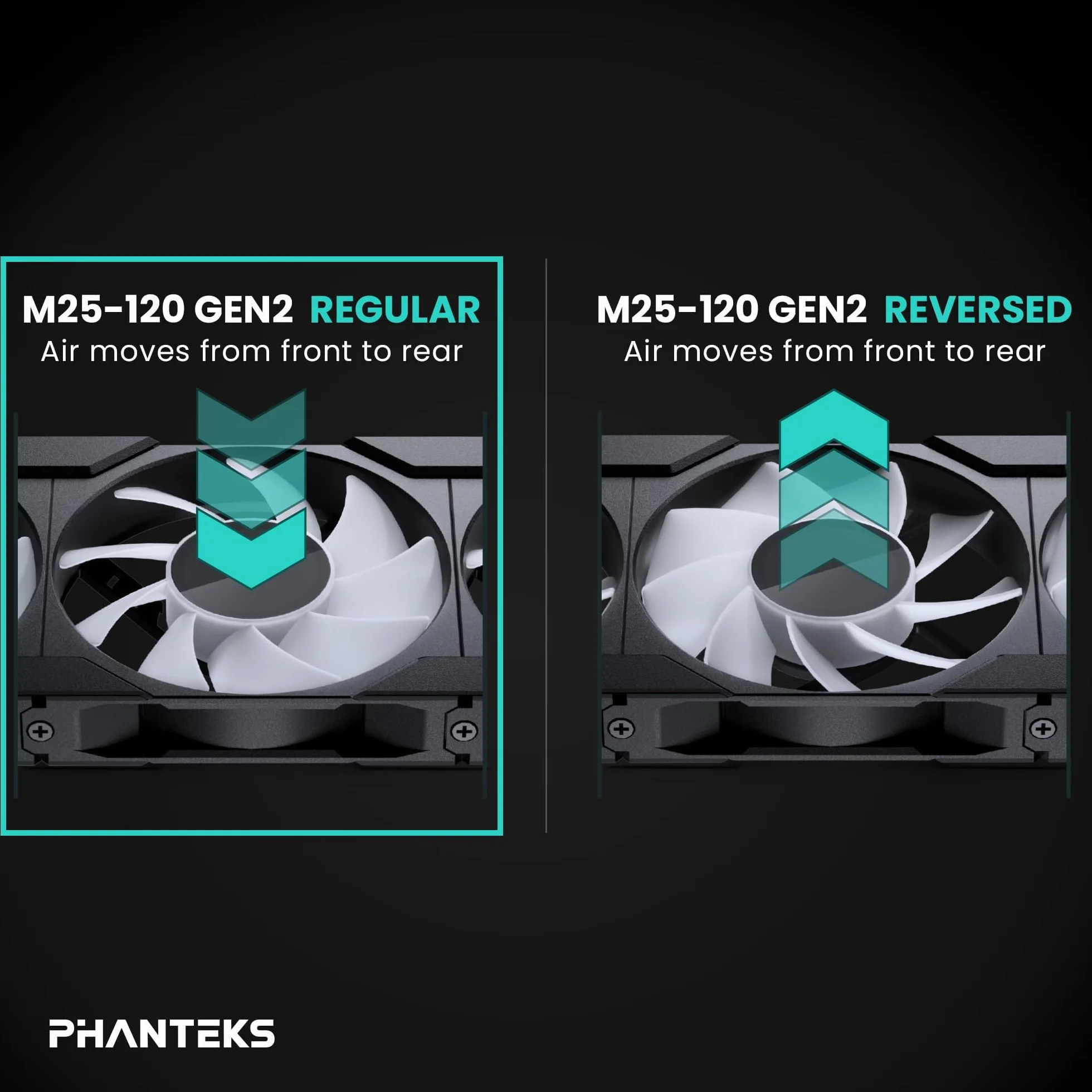 Phanteks M25-120 Gen2 PWM DRGB - Ventilador para carcasa (3 unidades), color negro