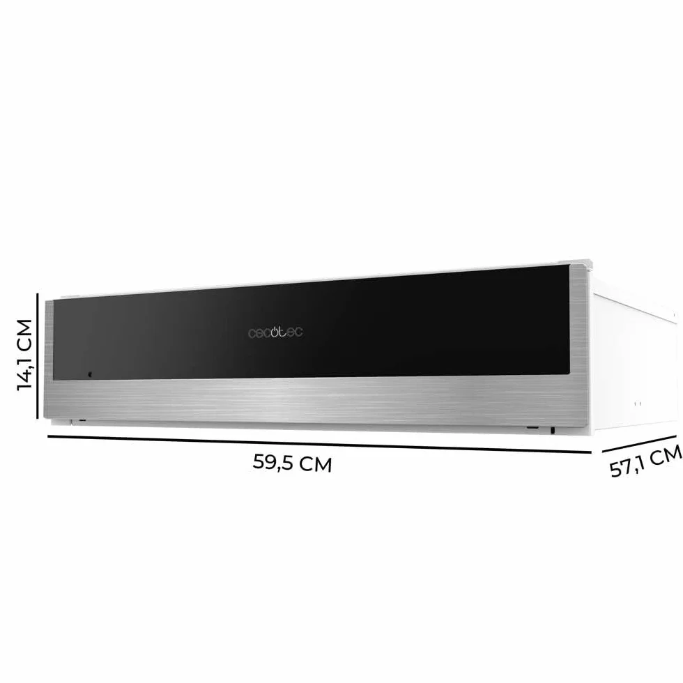 Cecotec Bolero Hexa WD Edge Cajón Calientaplatos Integrable 60cm 470W Negro INOX