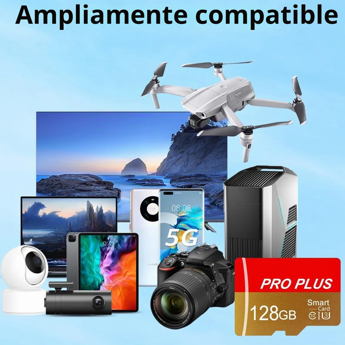 2 Pack Tarjeta De Memoria 128GB con Adaptador SD, Tarjeta De Memoria De Alta Velocidad, UHS-I C10 A1, Tarjeta TF para Tablet/Móvil/Fotocámara/Audio del Coche/Consola De Juegos (TF162 128GB)